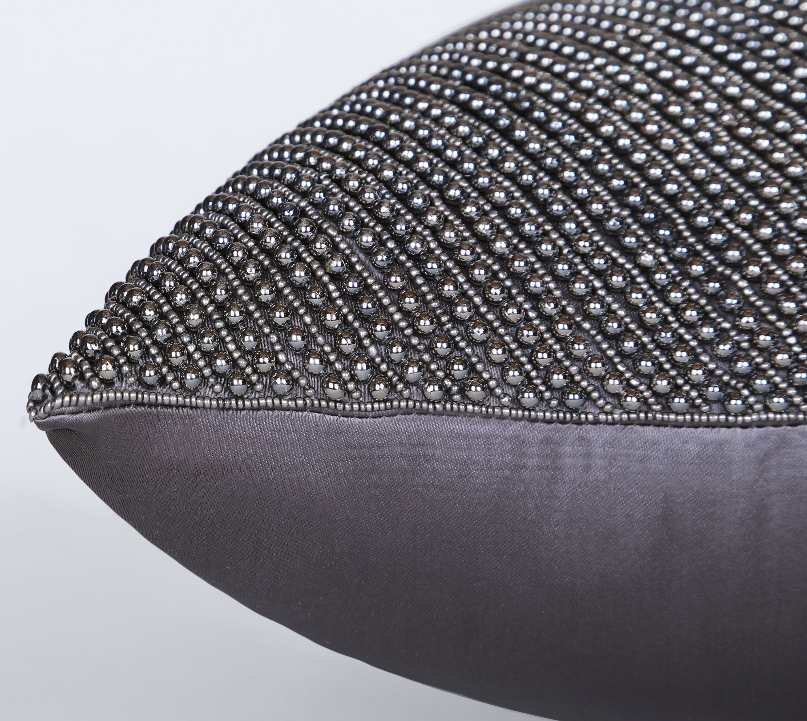 CAPIZ Gunmetal Grey Beaded Cushion Cover