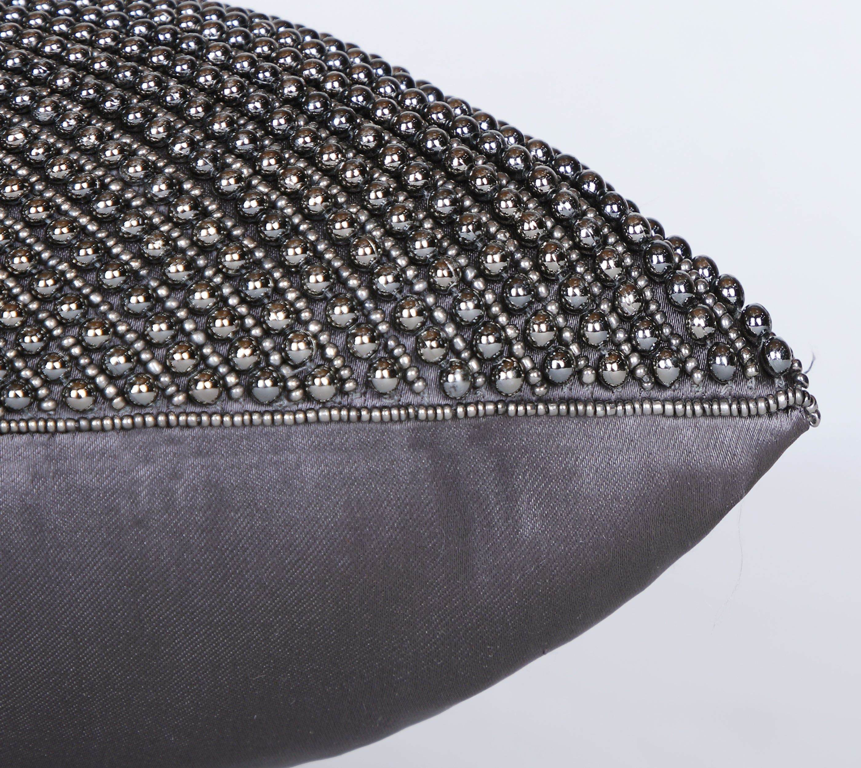 CAPIZ Gunmetal Grey Beaded Cushion Cover