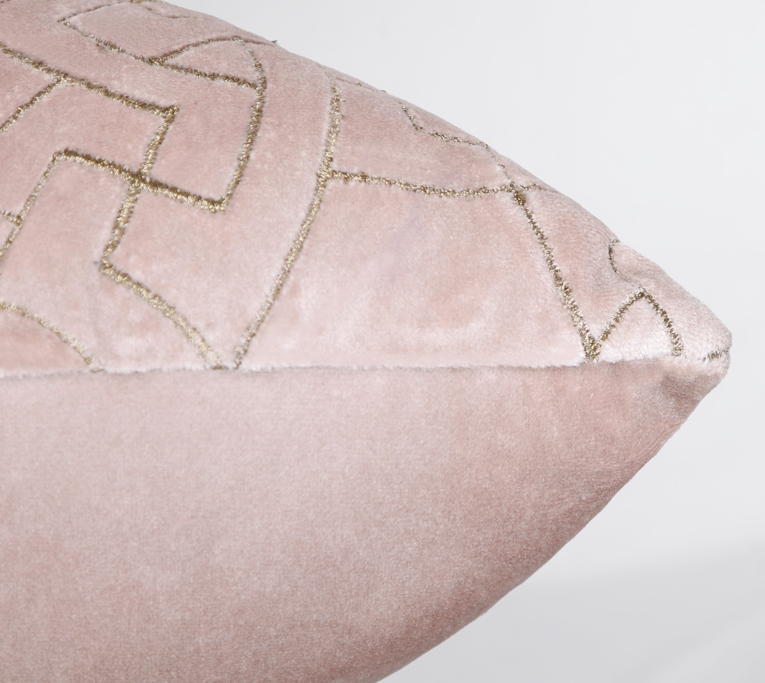 OPHELIA Pink Velvet Quilted Cushion Cover