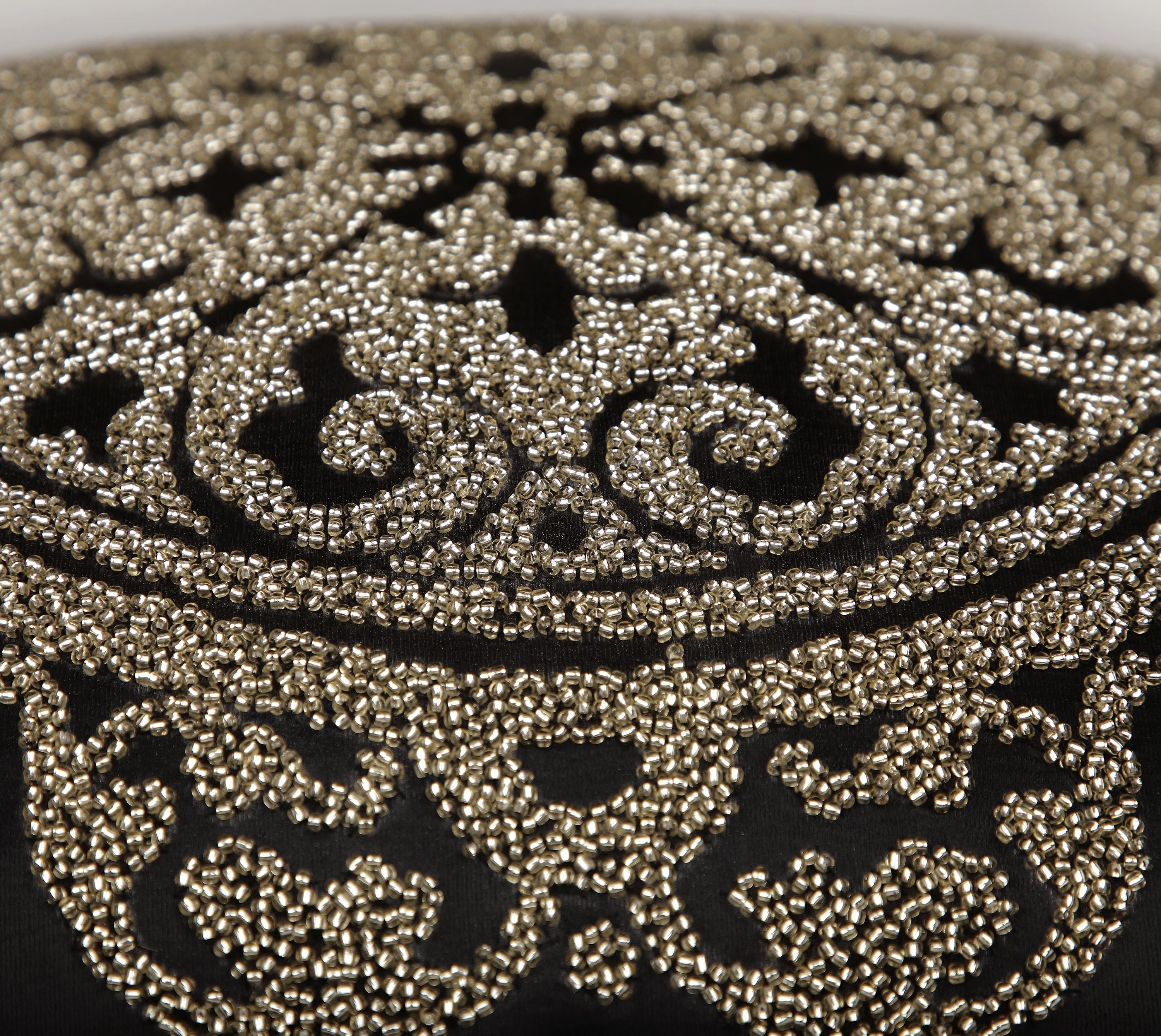 PATINA Black Gold Beaded Cushion Cover