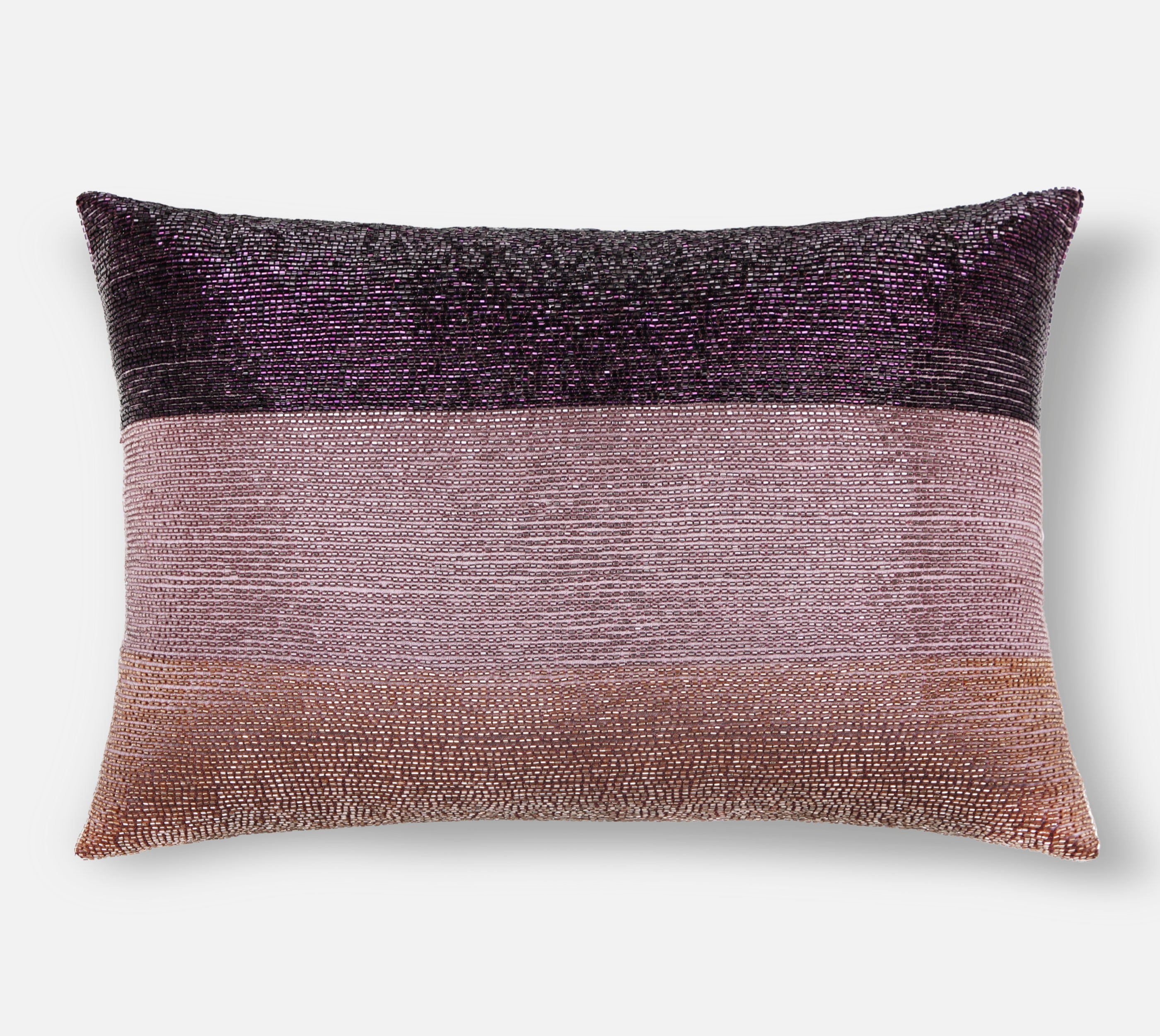 DAZZLE Purple Beaded Cushion Cover