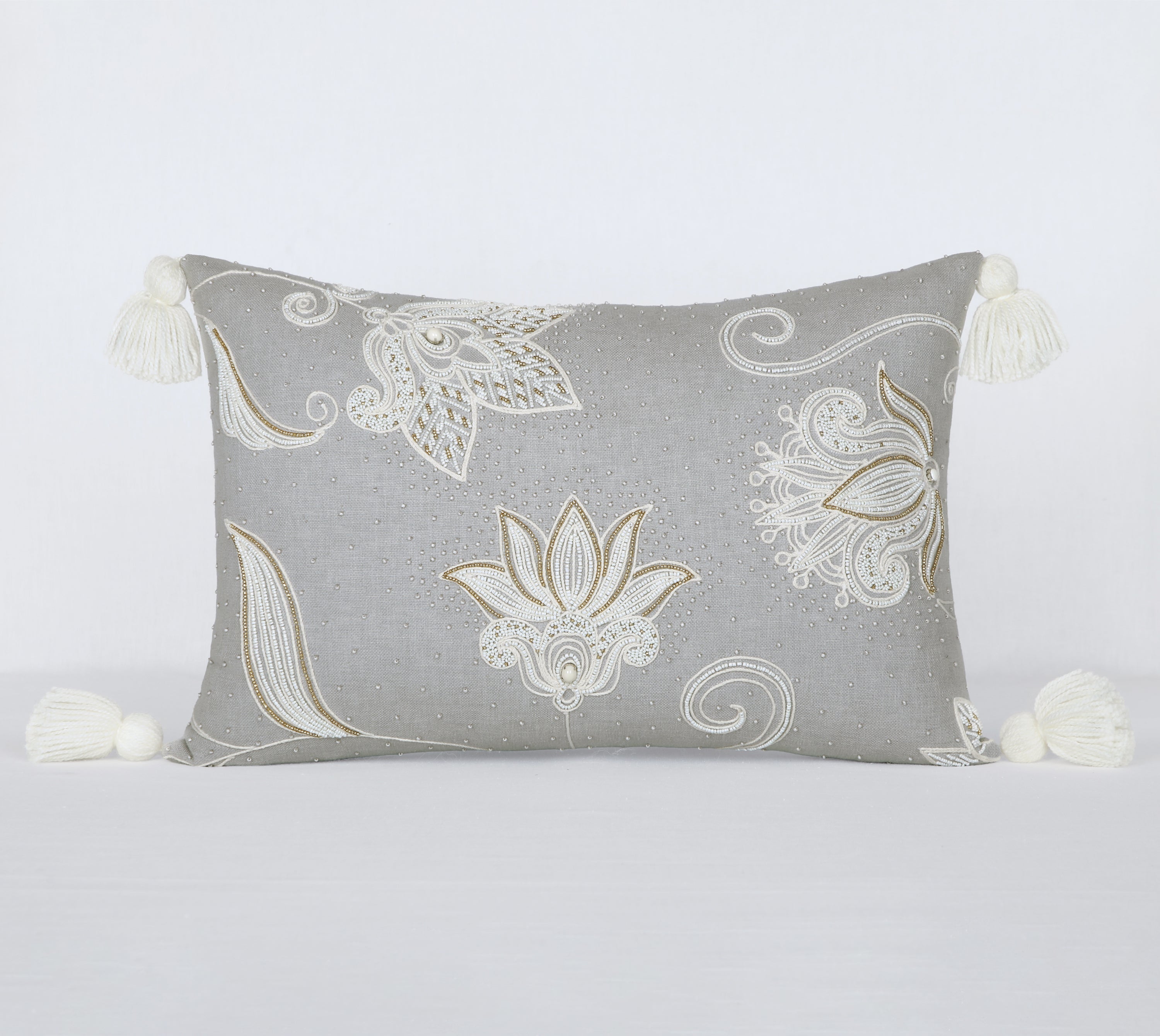 REGENT Grey Cotton Cushion Cover