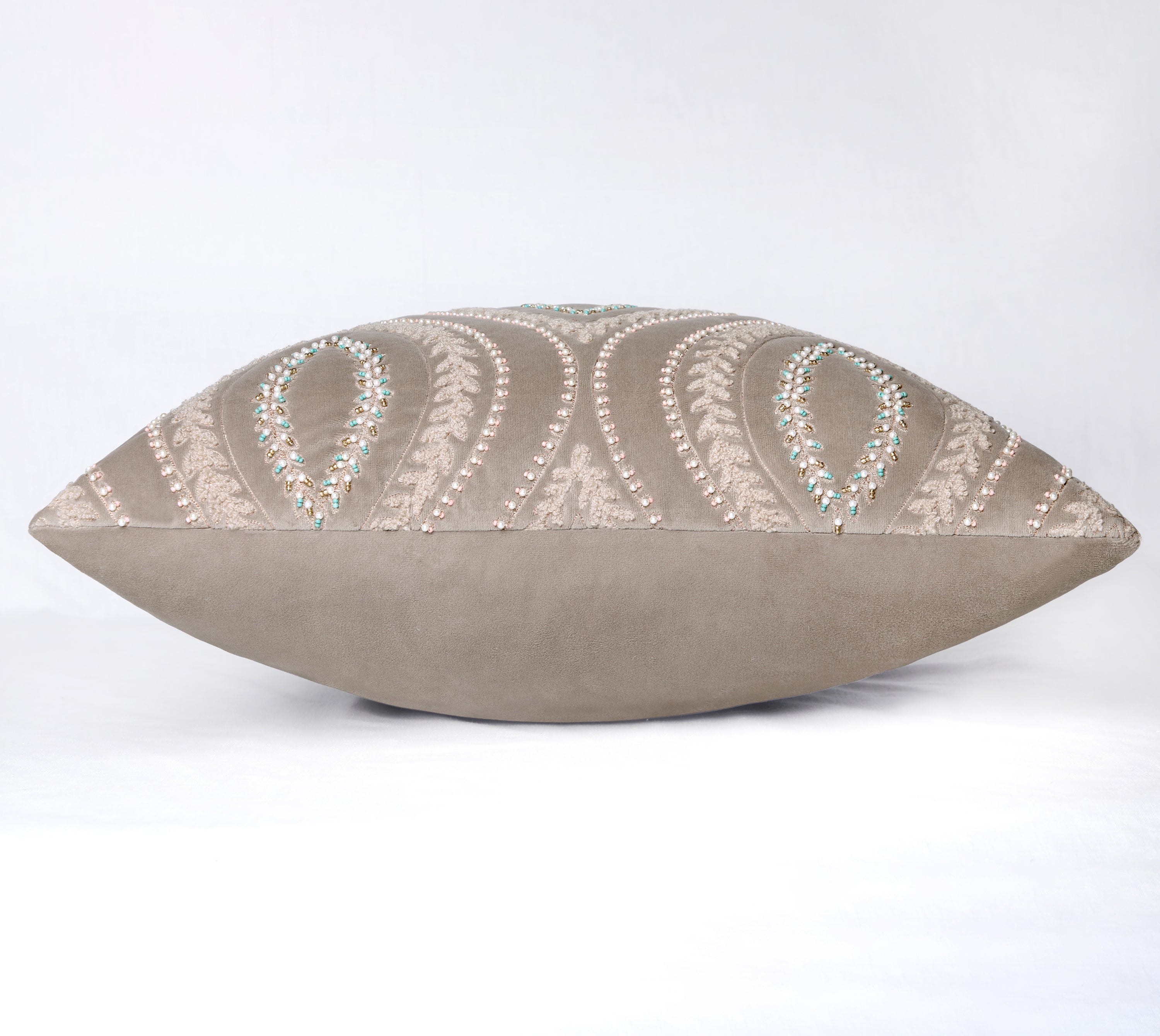 OPHELIA Beige Velvet Cushion Cover