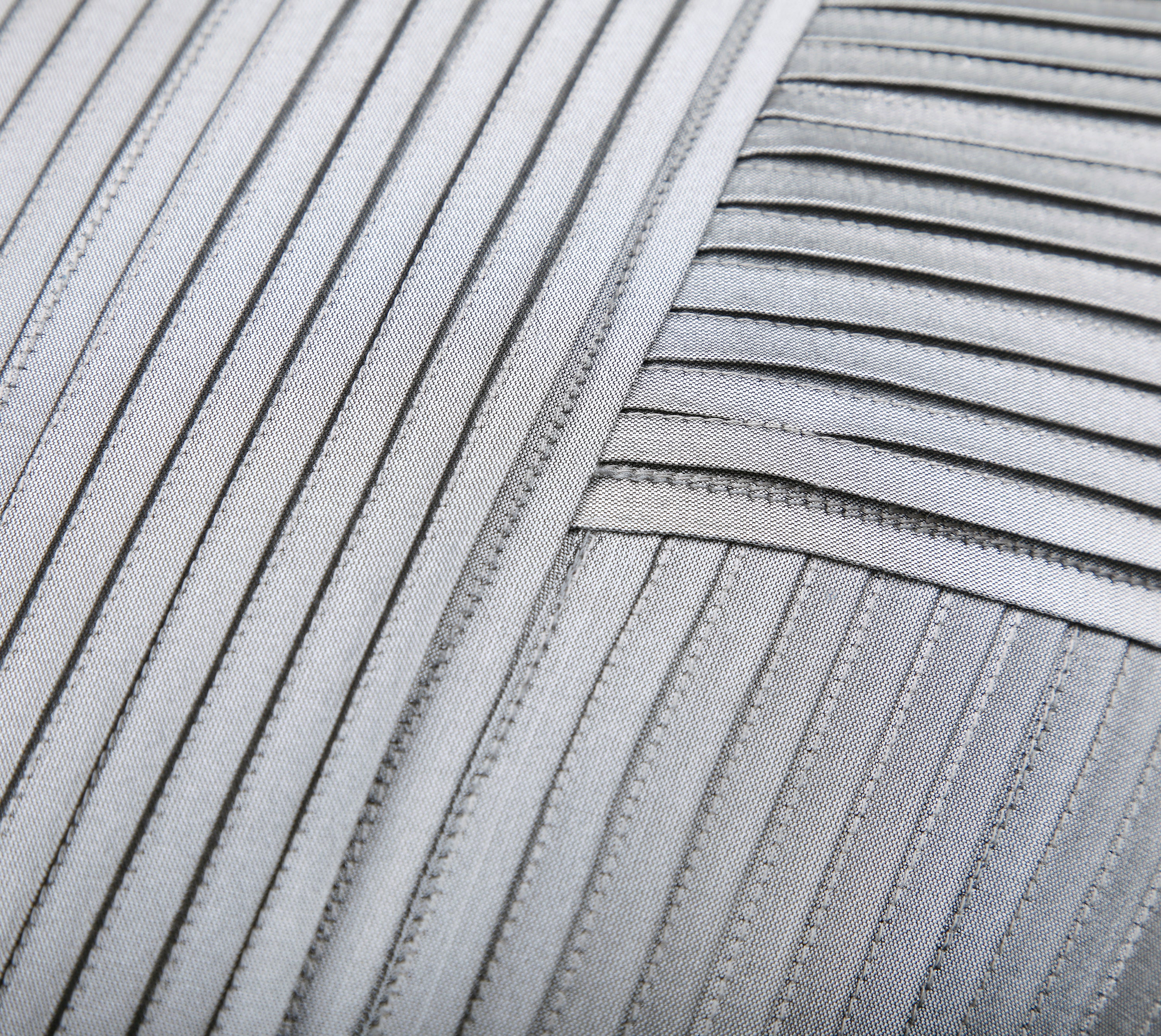 MELANGE Silver Grey Pleated Cushion Cover