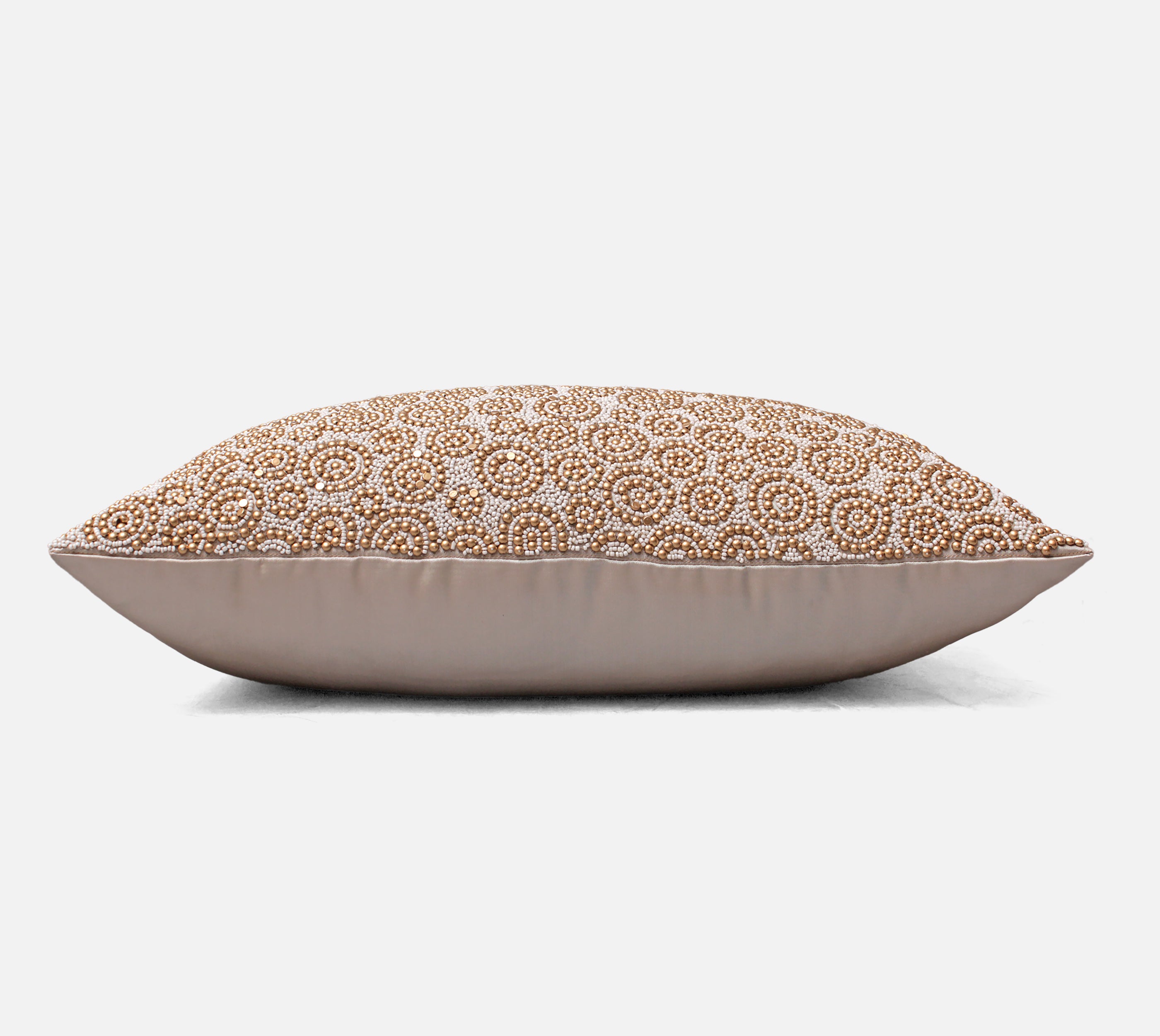 ENAMOR Gold Beaded Cushion Cover