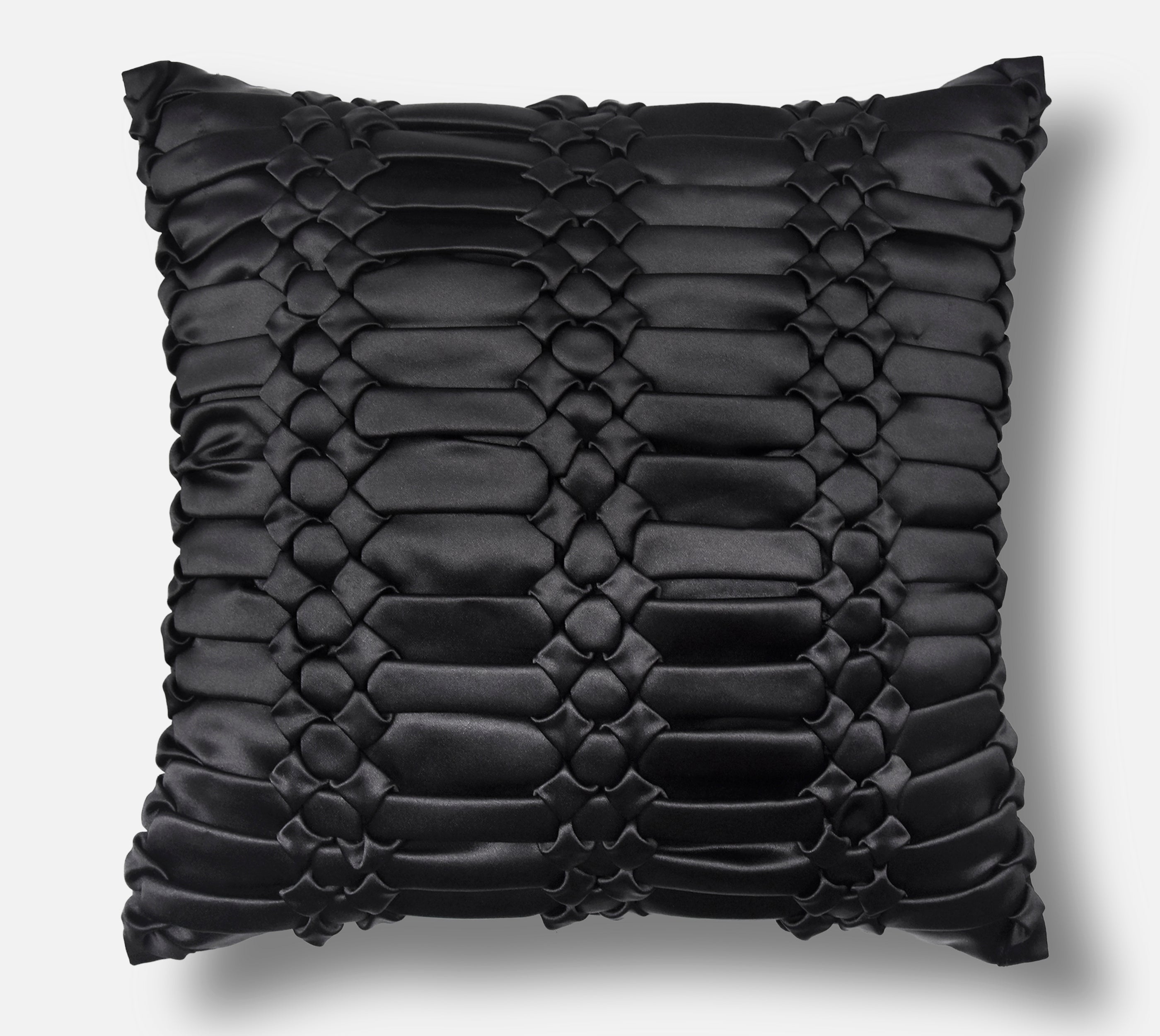 TRINITY Black Smocking Cushion Cover