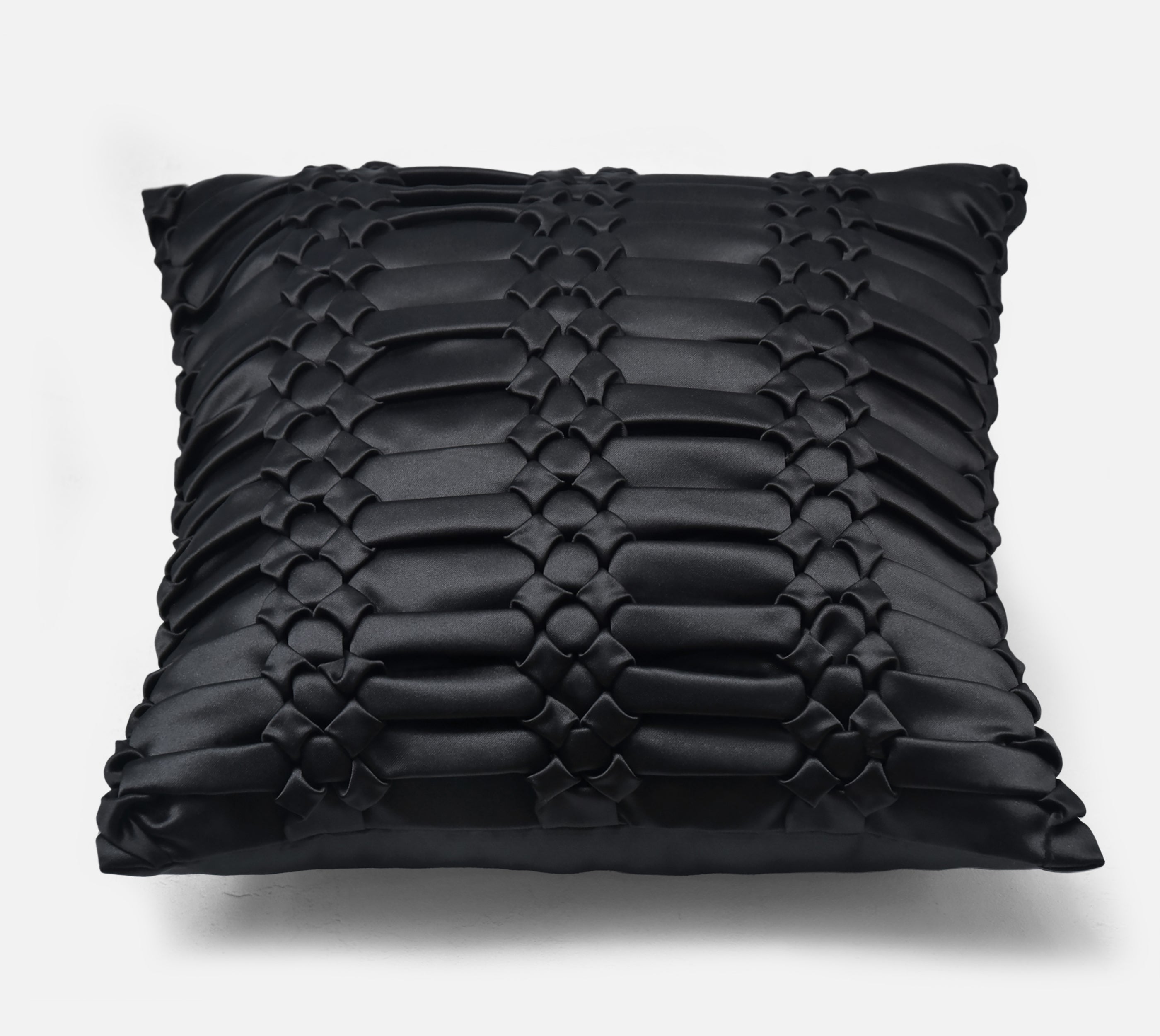 TRINITY Black Smocking Cushion Cover