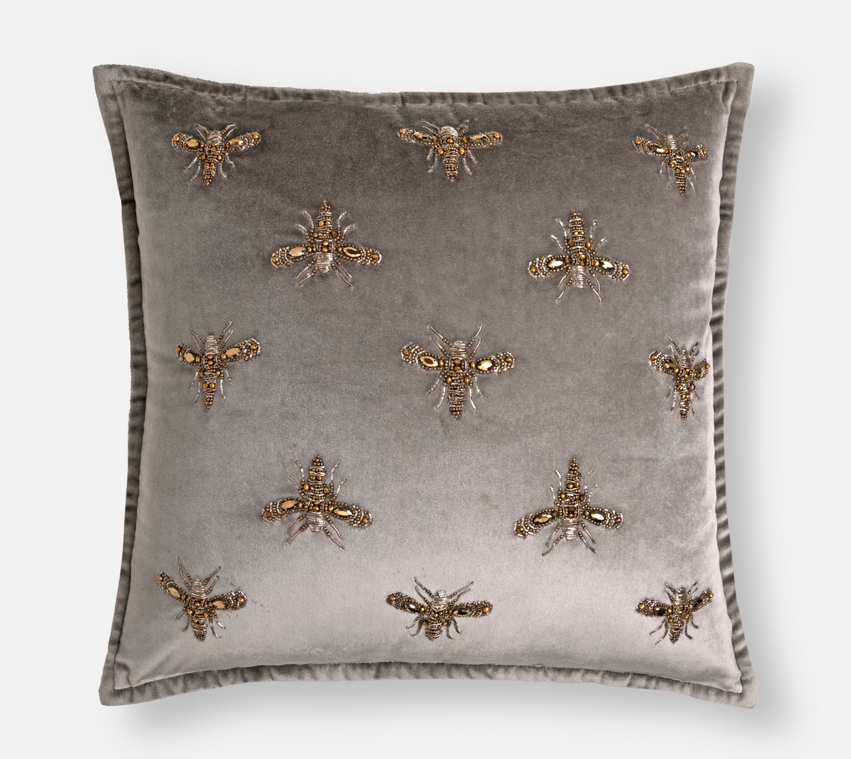 GRACE Grey Velvet Cushion Cover