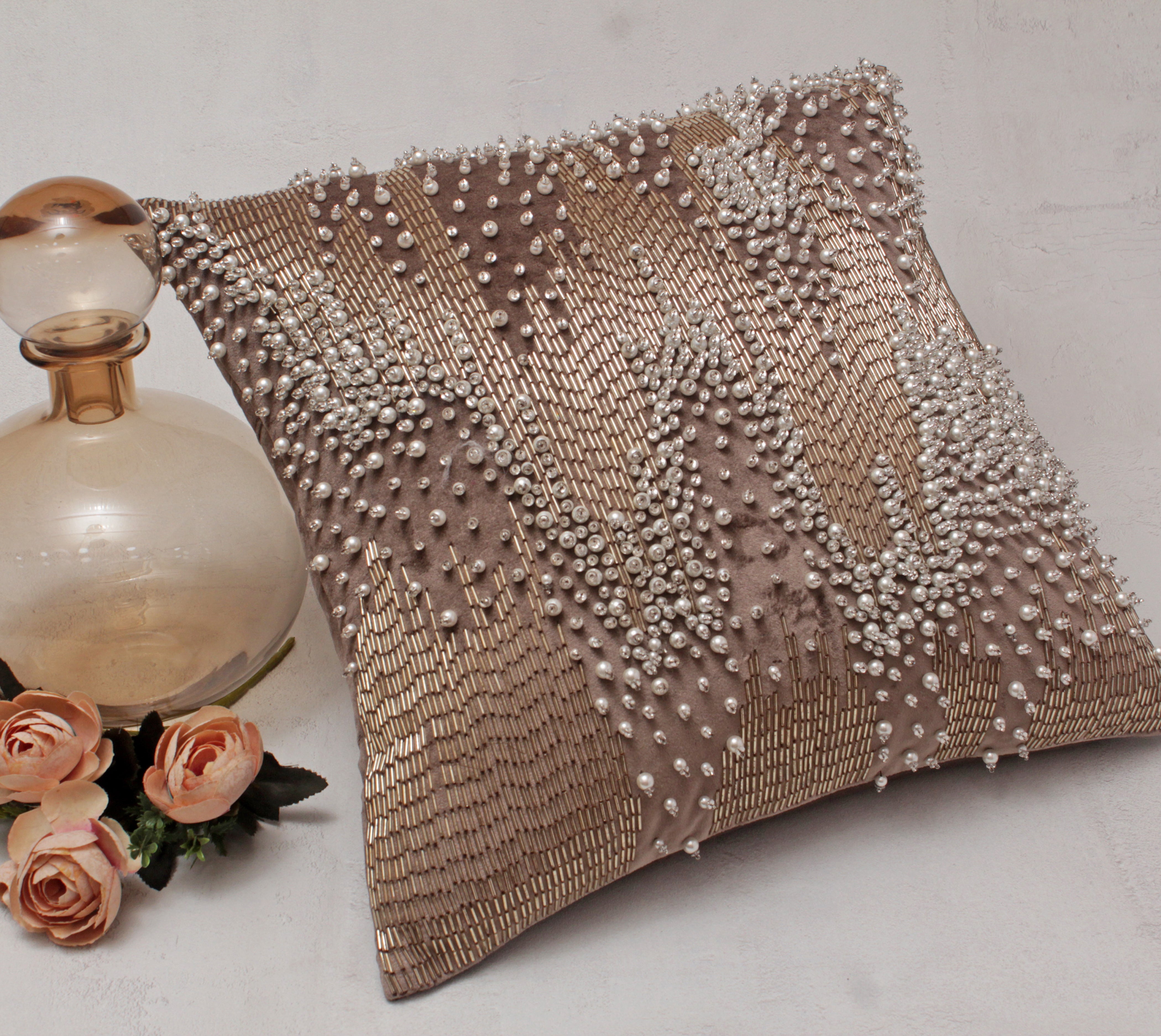 Rose gold cushion cover