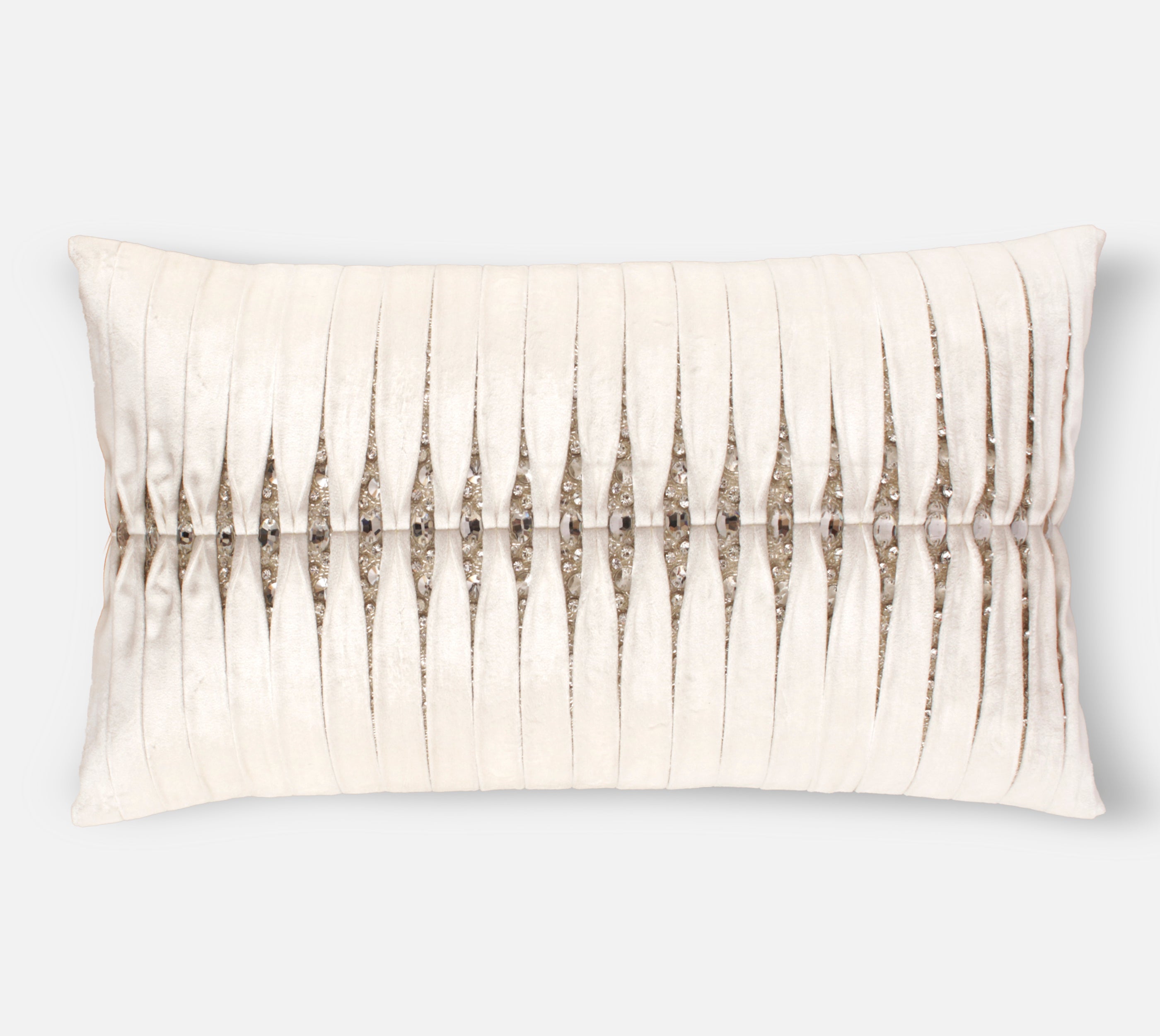 MIA Ivory Velvet Pleated Cushion Cover