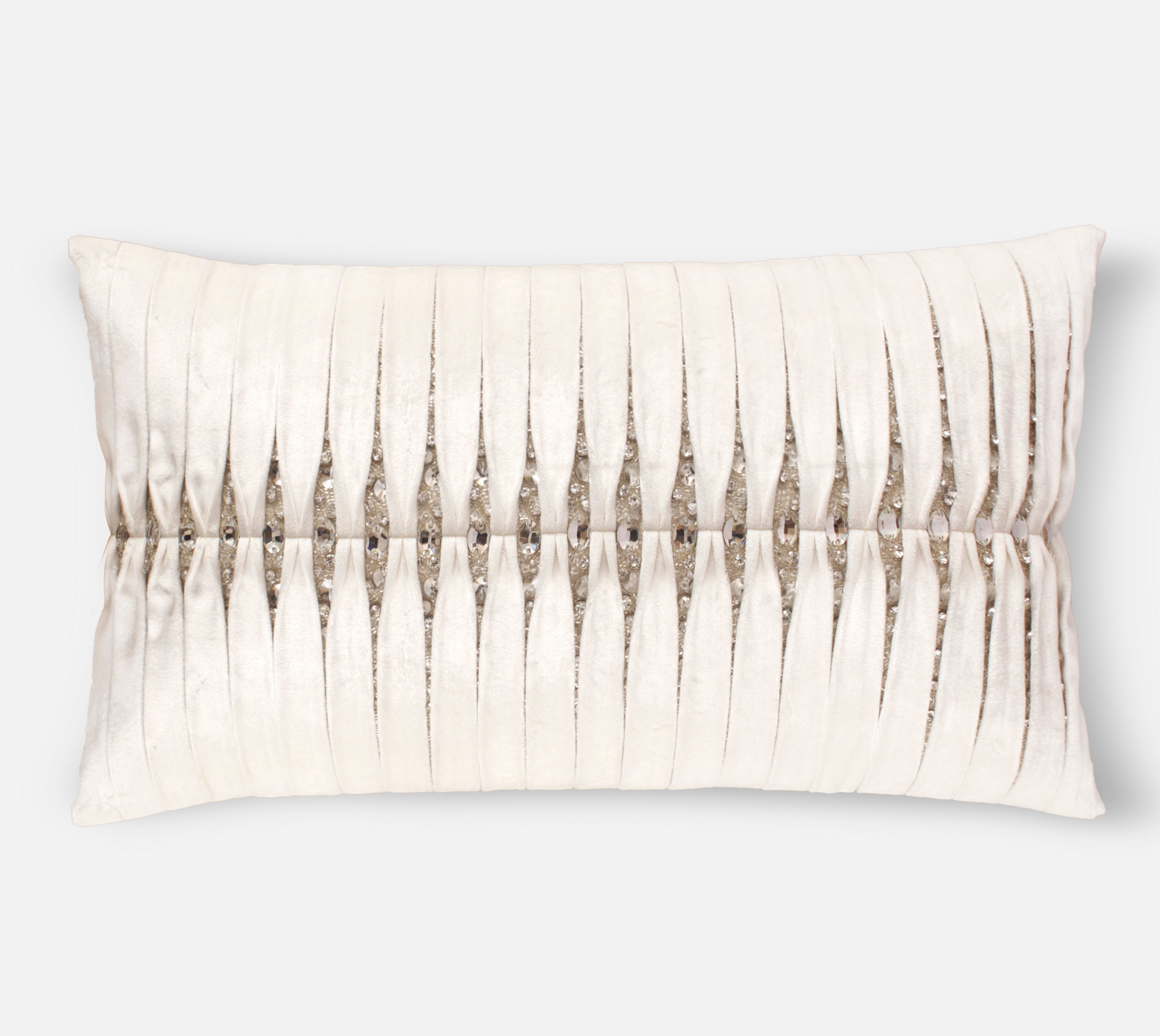 MIA Ivory Velvet Pleated Cushion Cover