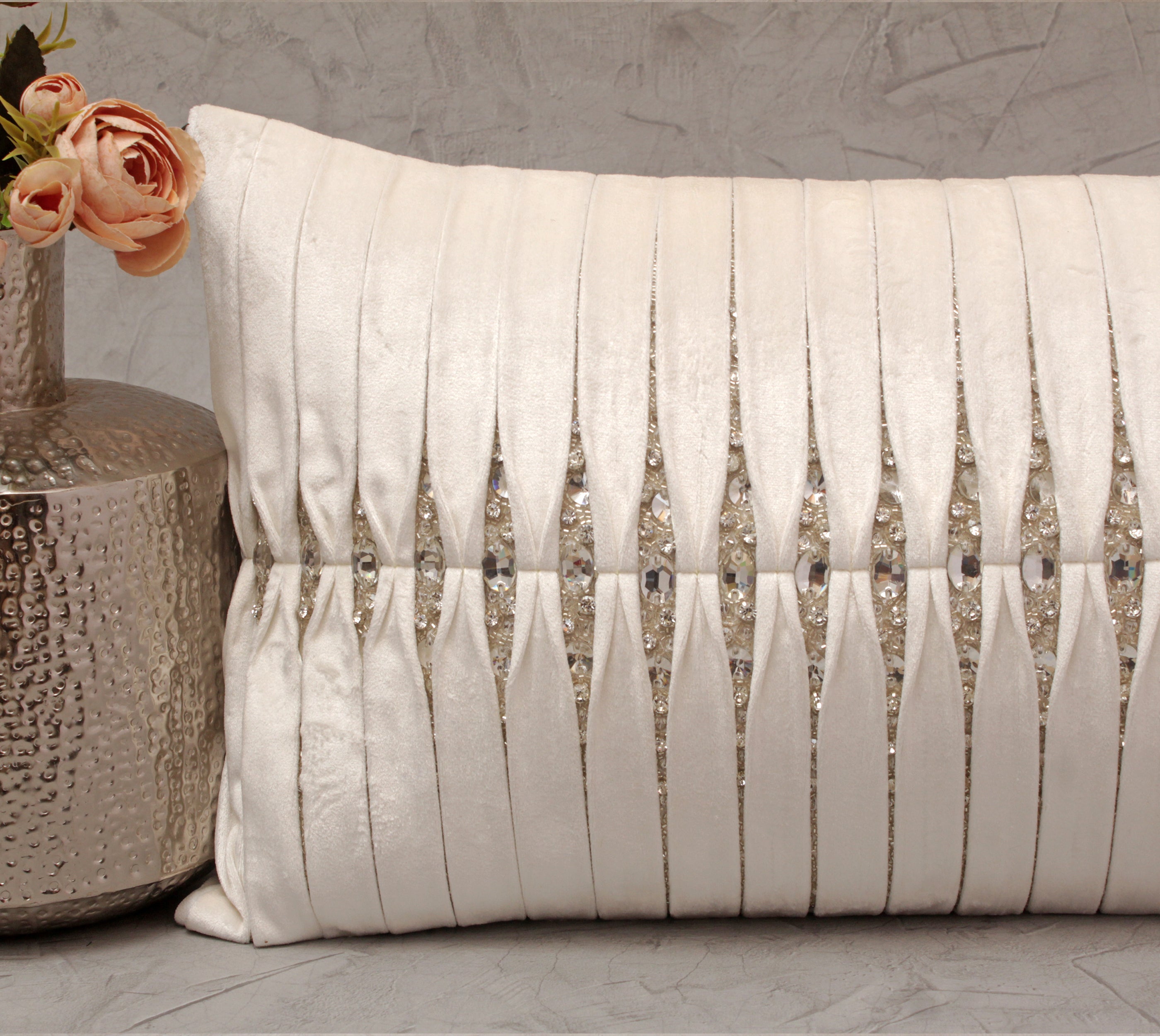 MIA Ivory Velvet  Cushion Cover