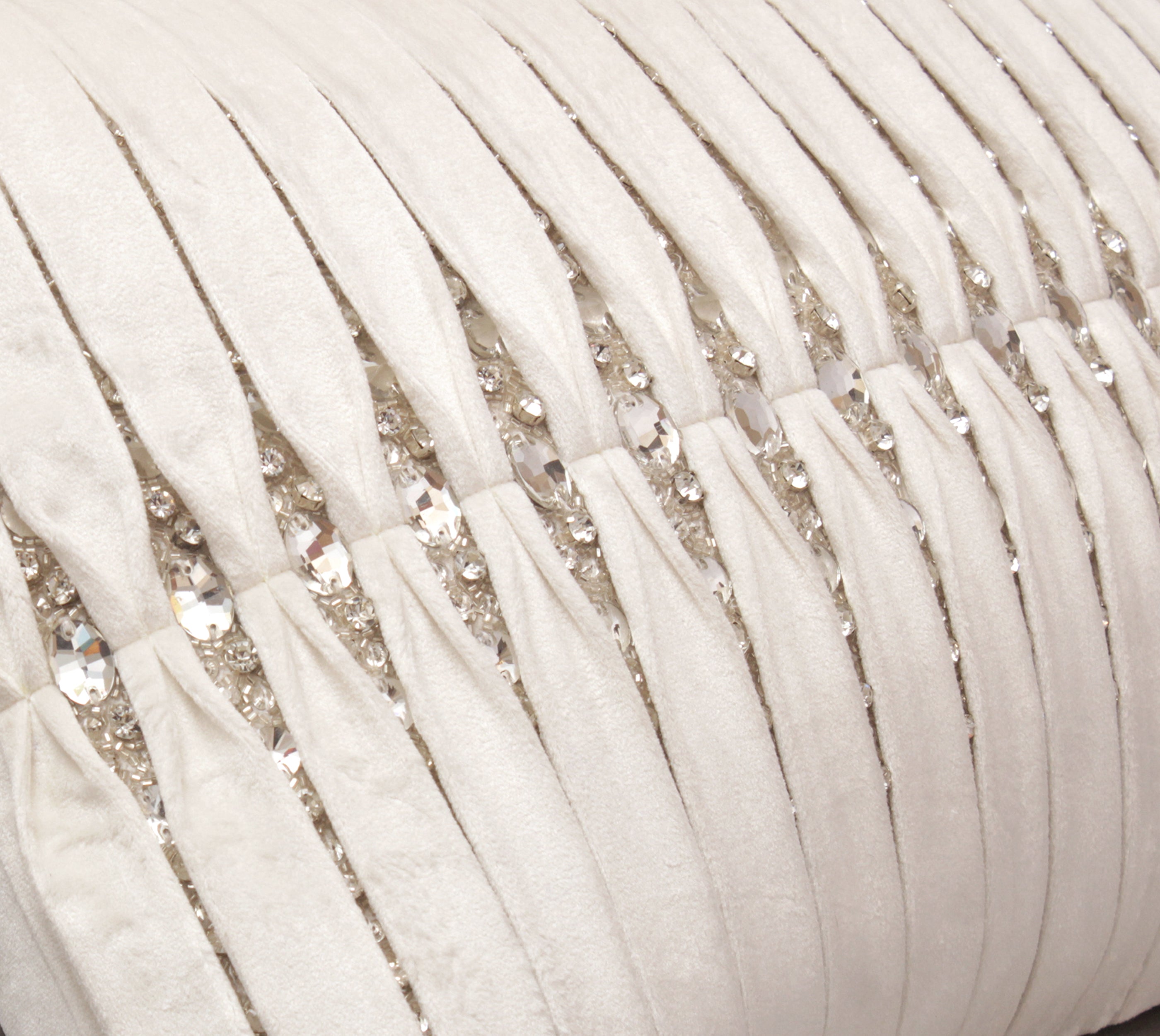 MIA Ivory Velvet Pleated Cushion Cover