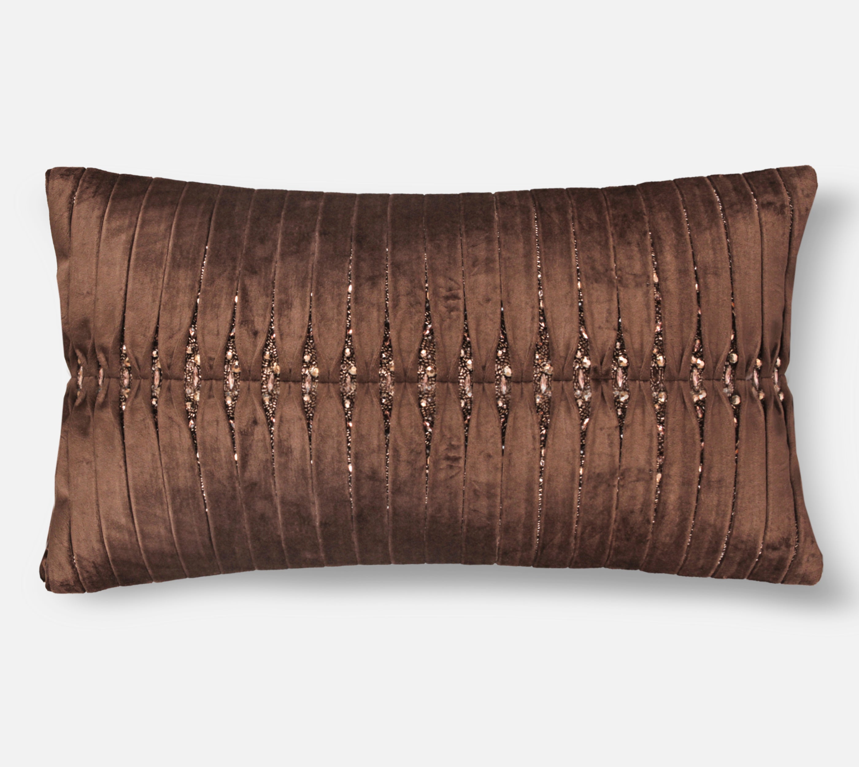 MIA Brown Velvet Pleated Cushion Cover