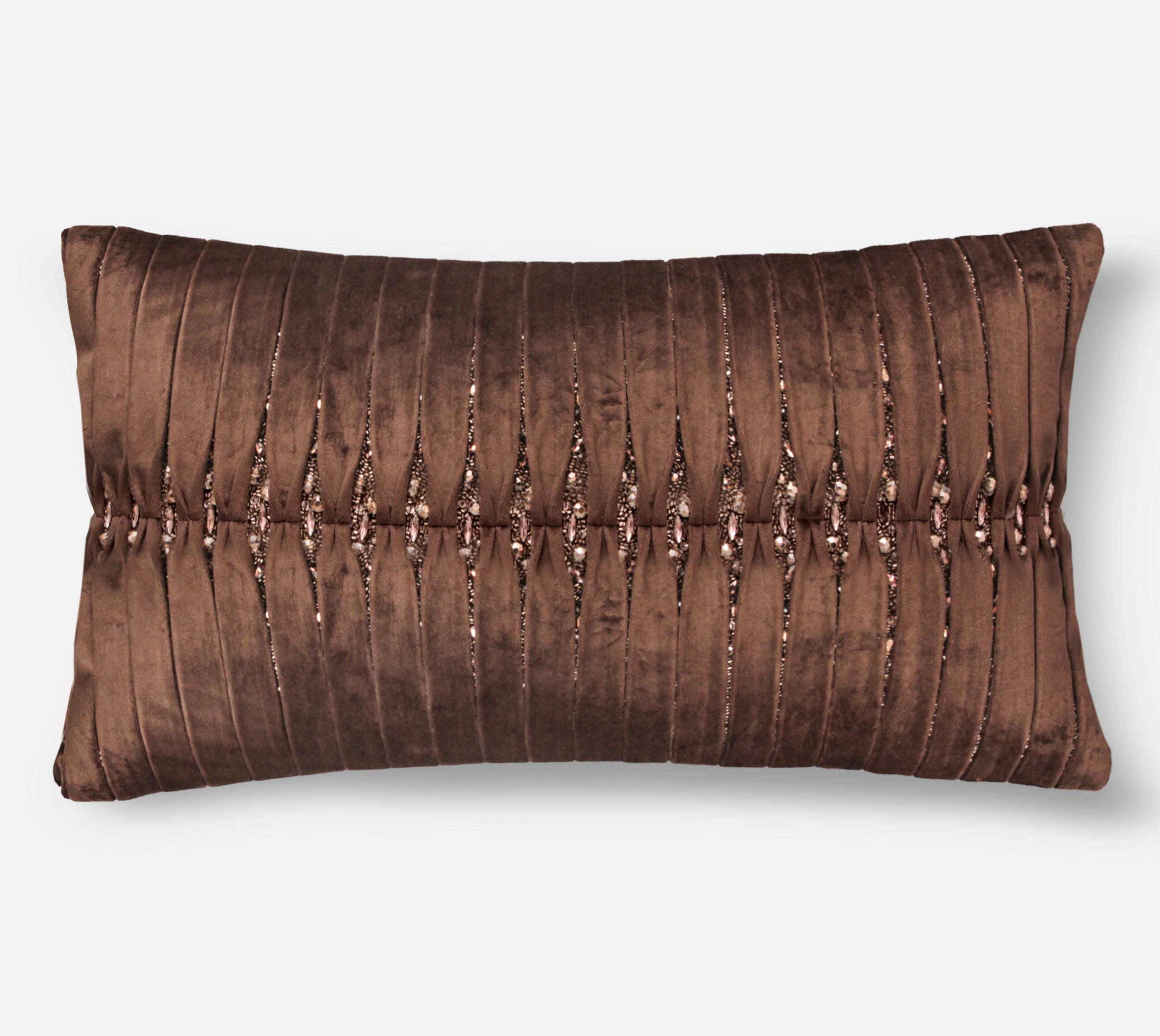 MIA Brown Velvet Pleated Cushion Cover