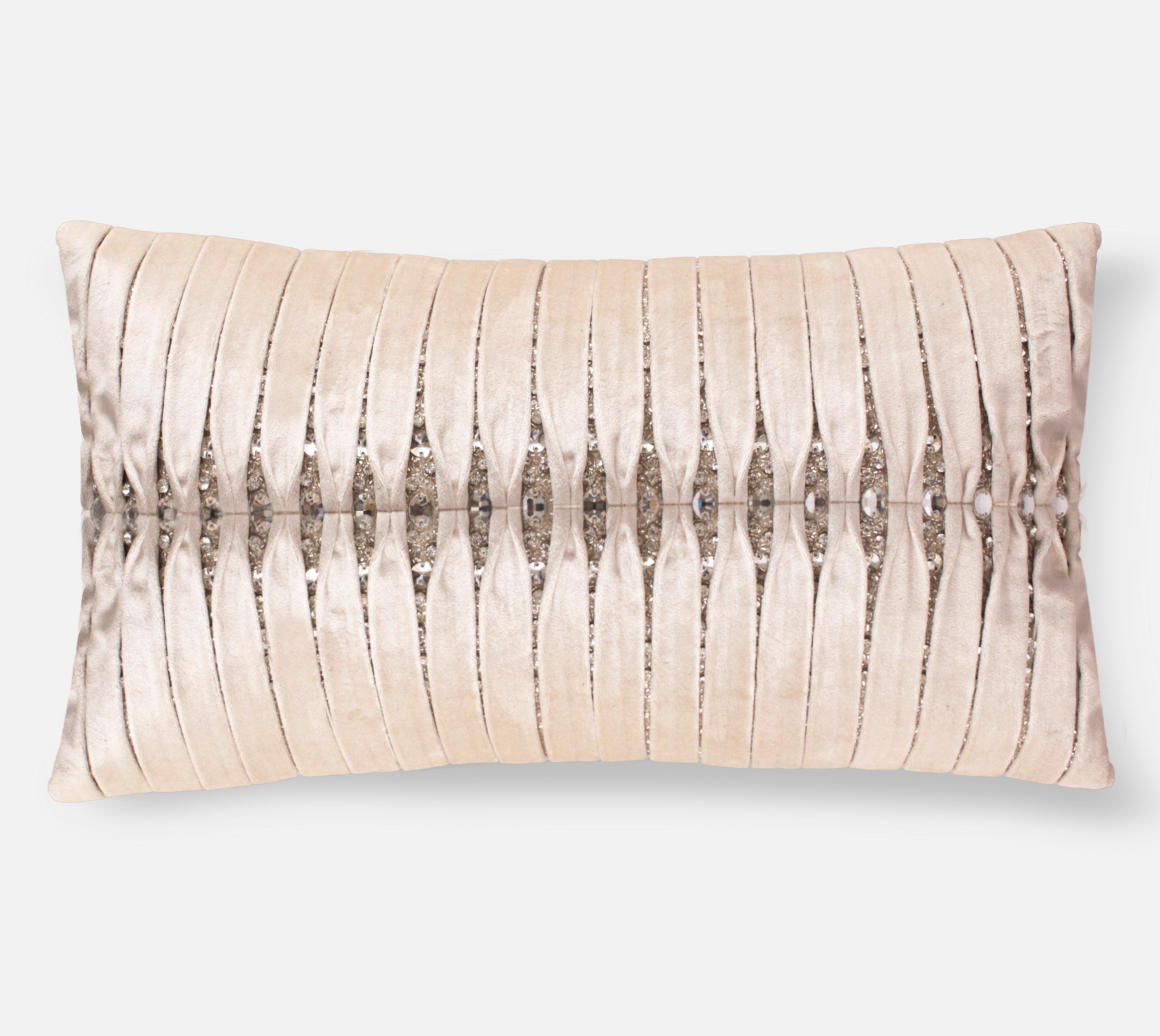 MIA Ecru Velvet Pleated Cushion Cover