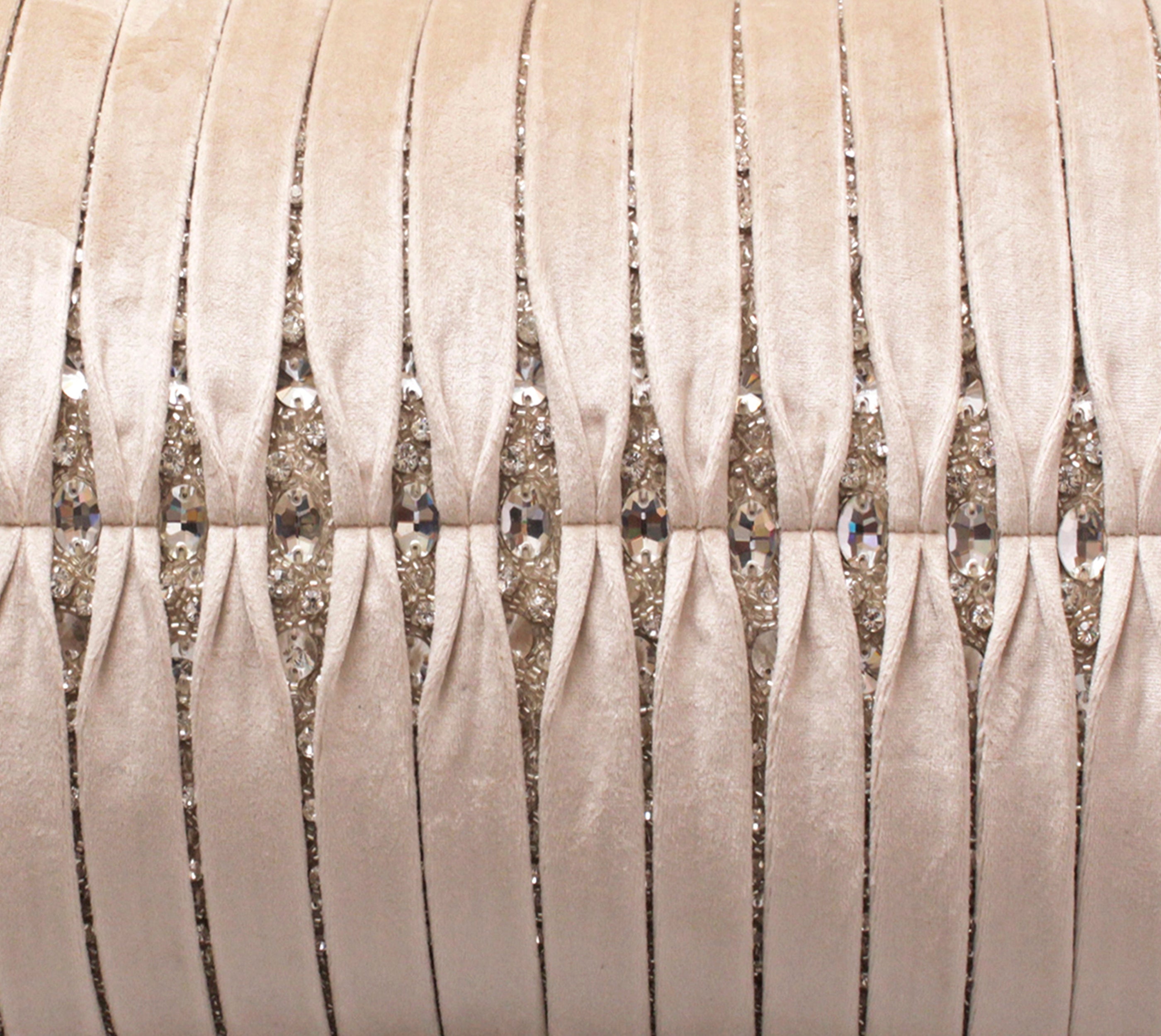 MIA Ecru Velvet Pleated Cushion Cover