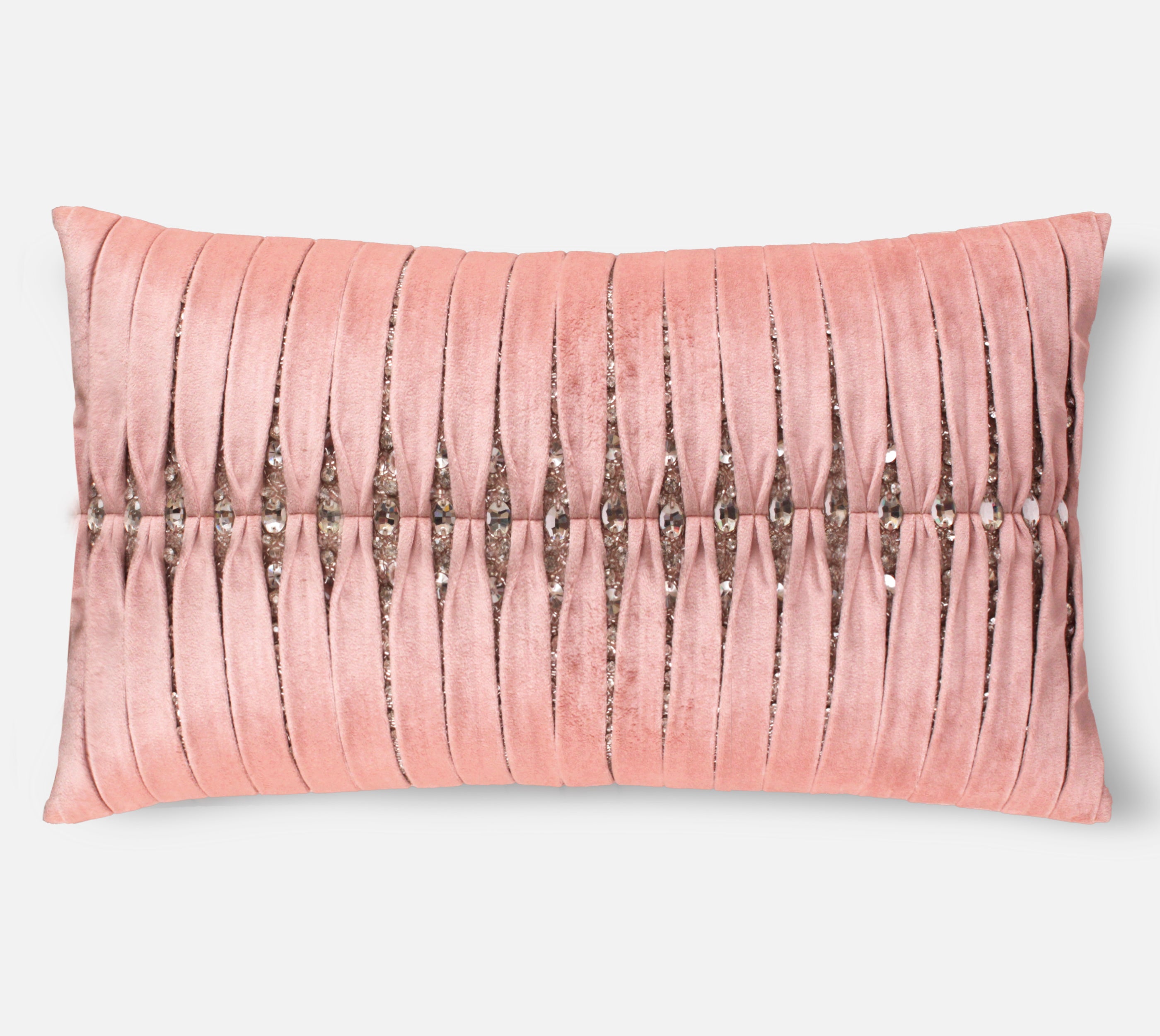 MIA Pink Velvet Pleated Cushion Cover