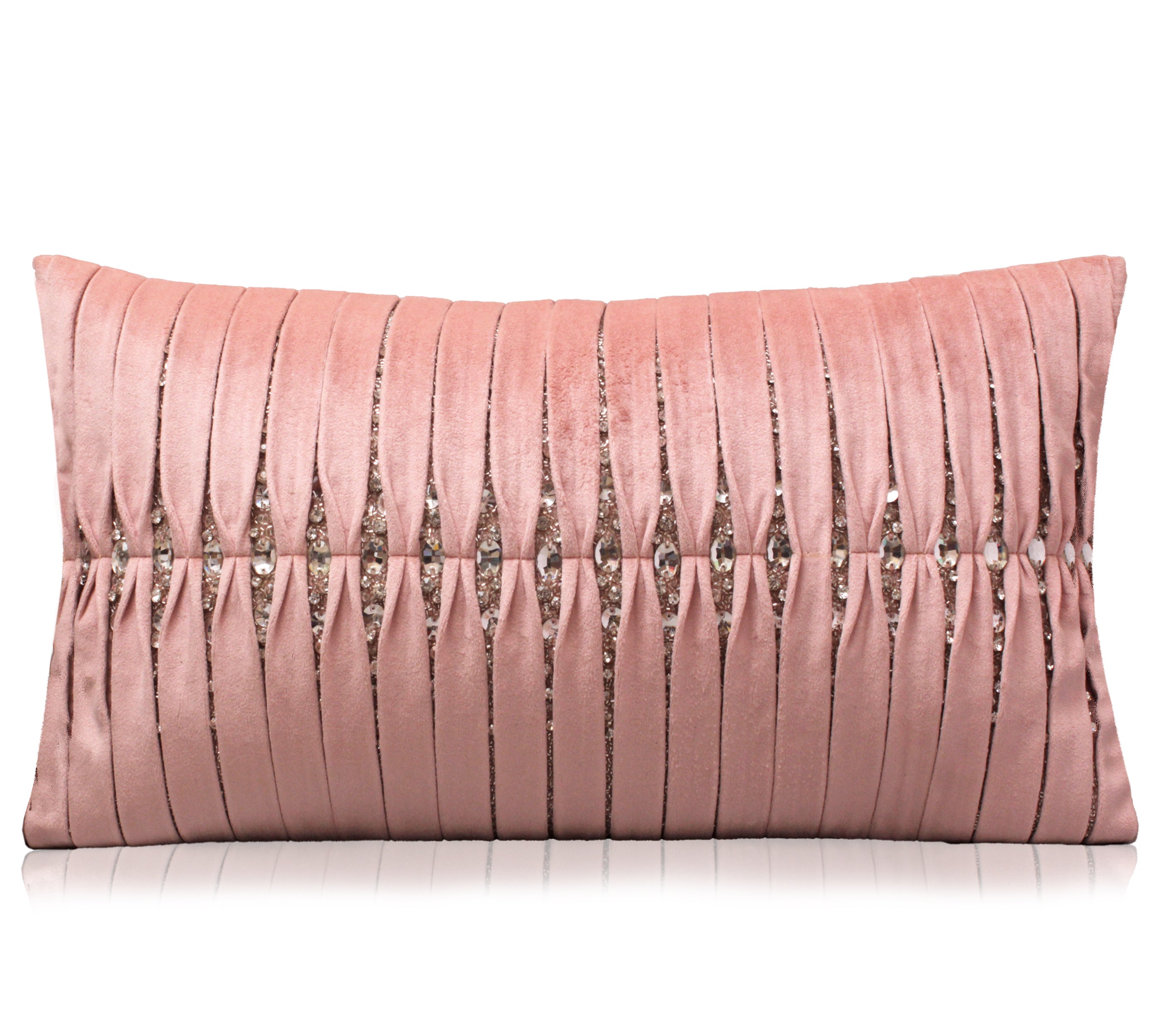 MIA Pink Velvet Pleated Cushion Cover