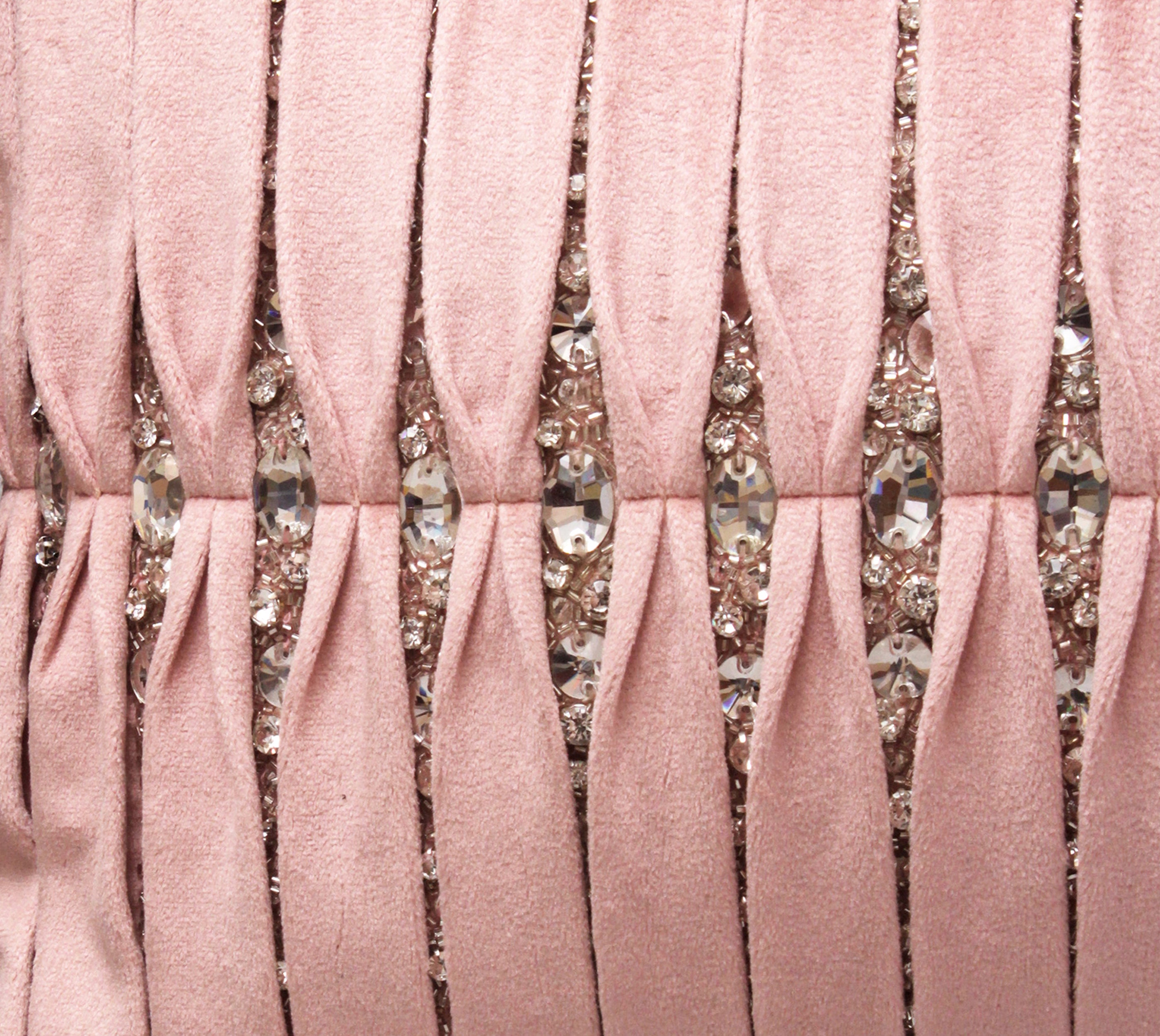 MIA Pink Velvet Pleated Cushion Cover