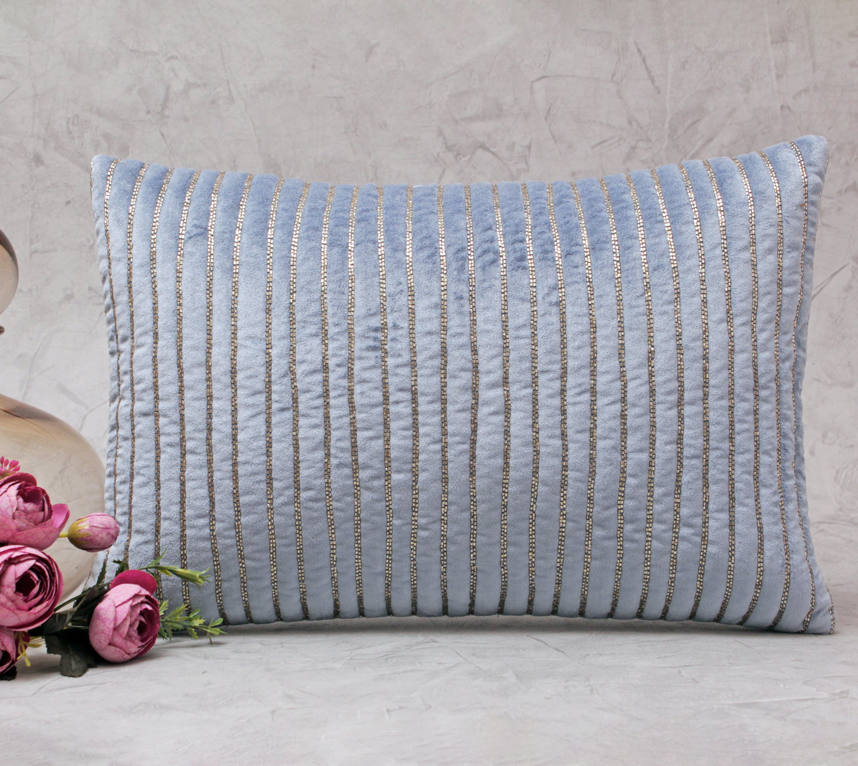 SAMARA Blue  Qulited Cushion Cover