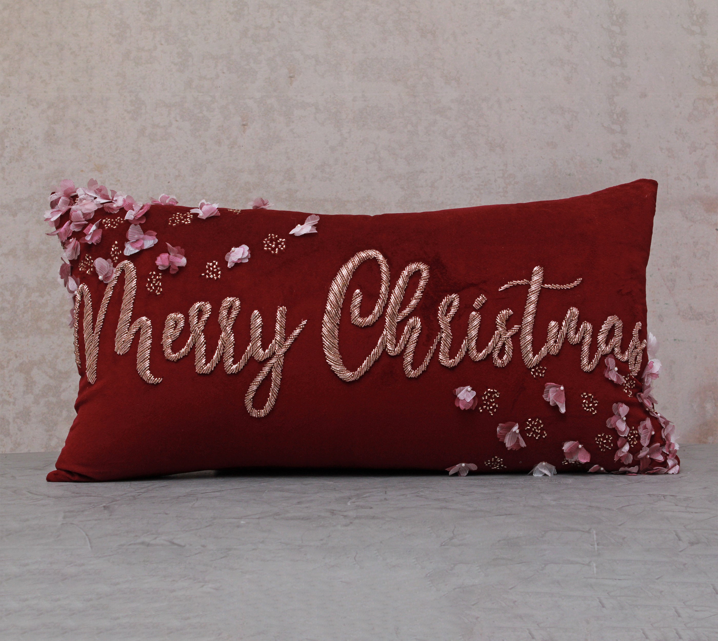  Rose gold MERRY CHRISTMAS Cushion Cover