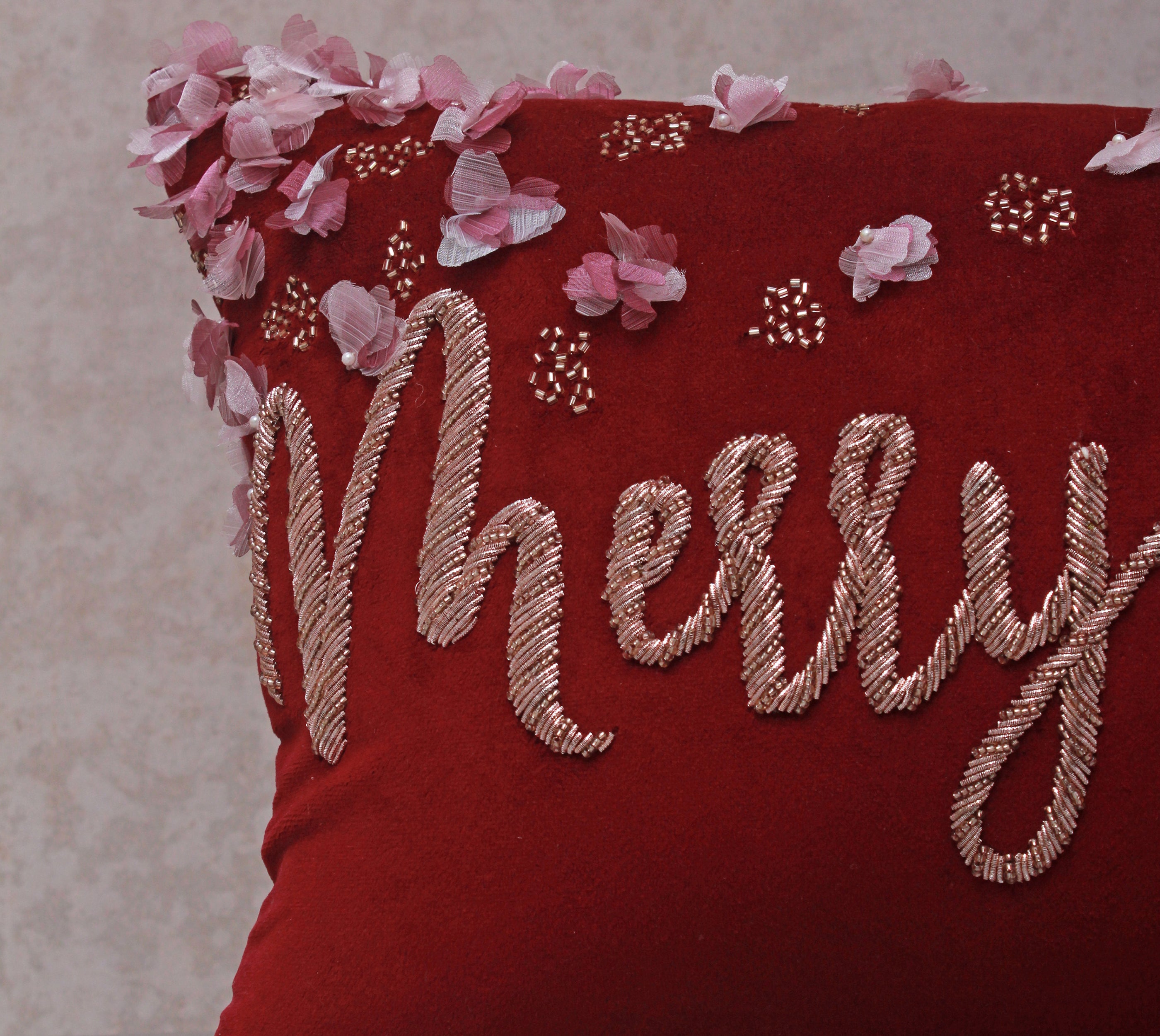  Rose gold MERRY CHRISTMAS Cushion Cover