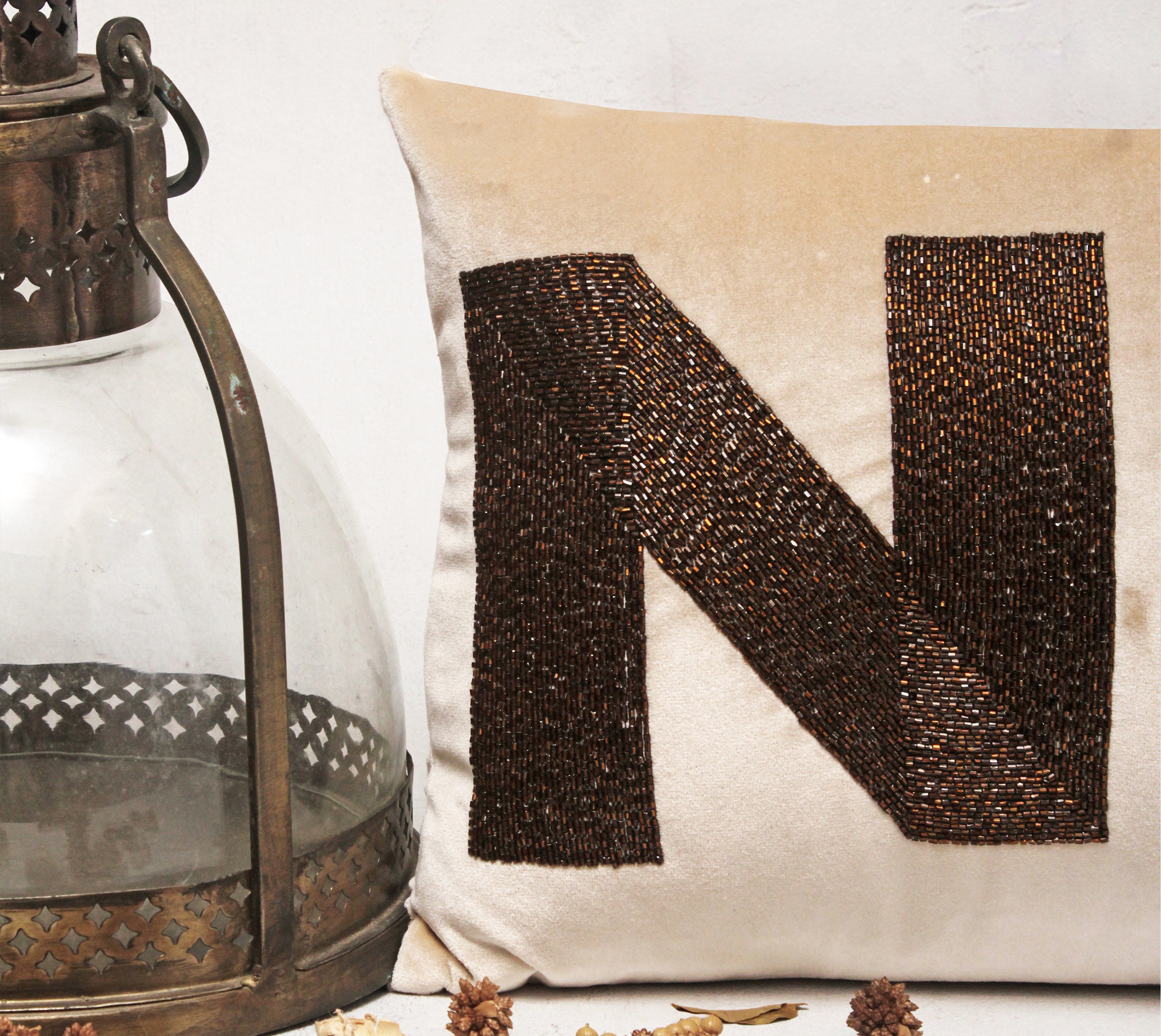 Brown NOEL Cushion Cover