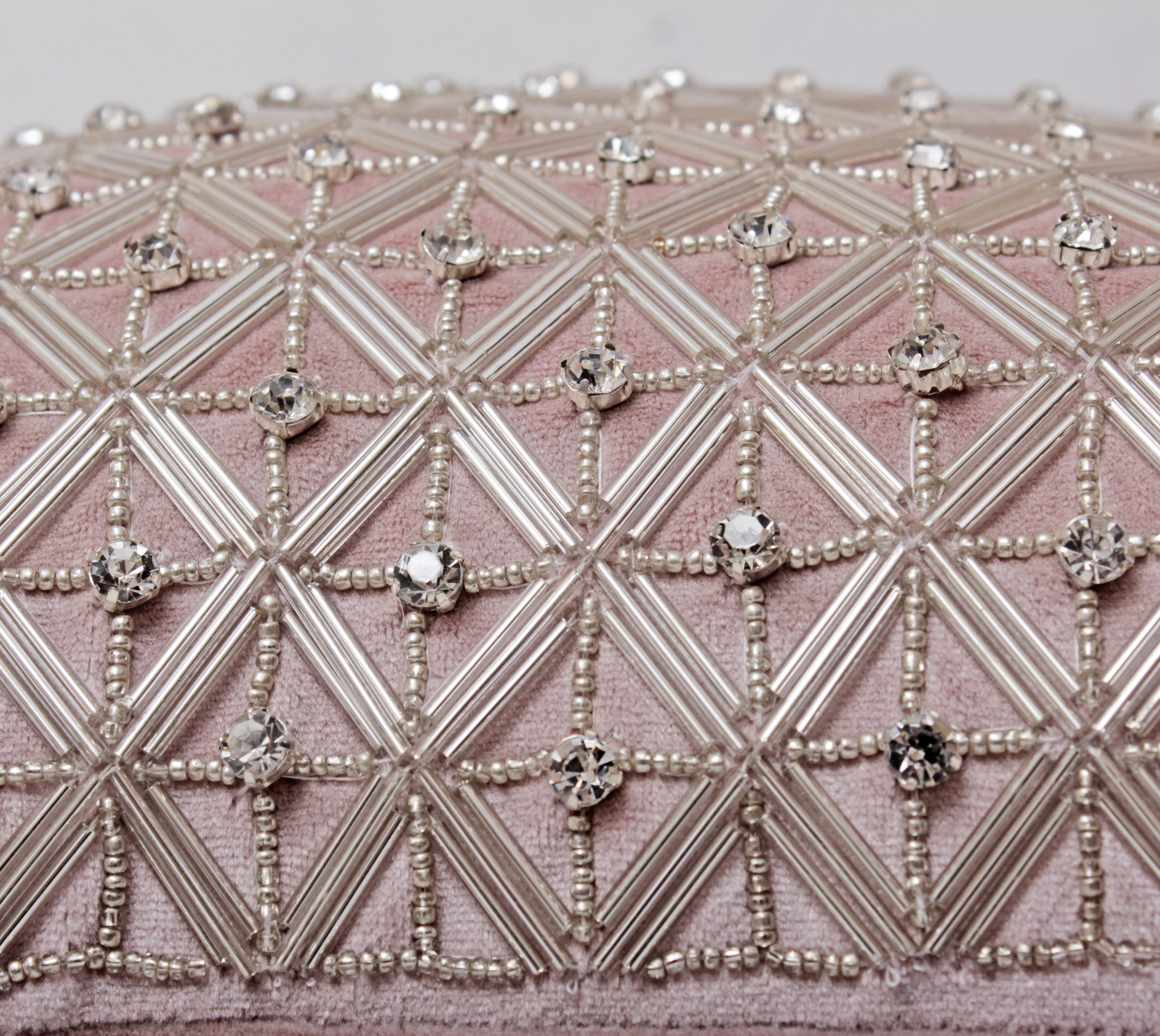 SOFIA Pink and Silver Bling Beaded Cushion Cover