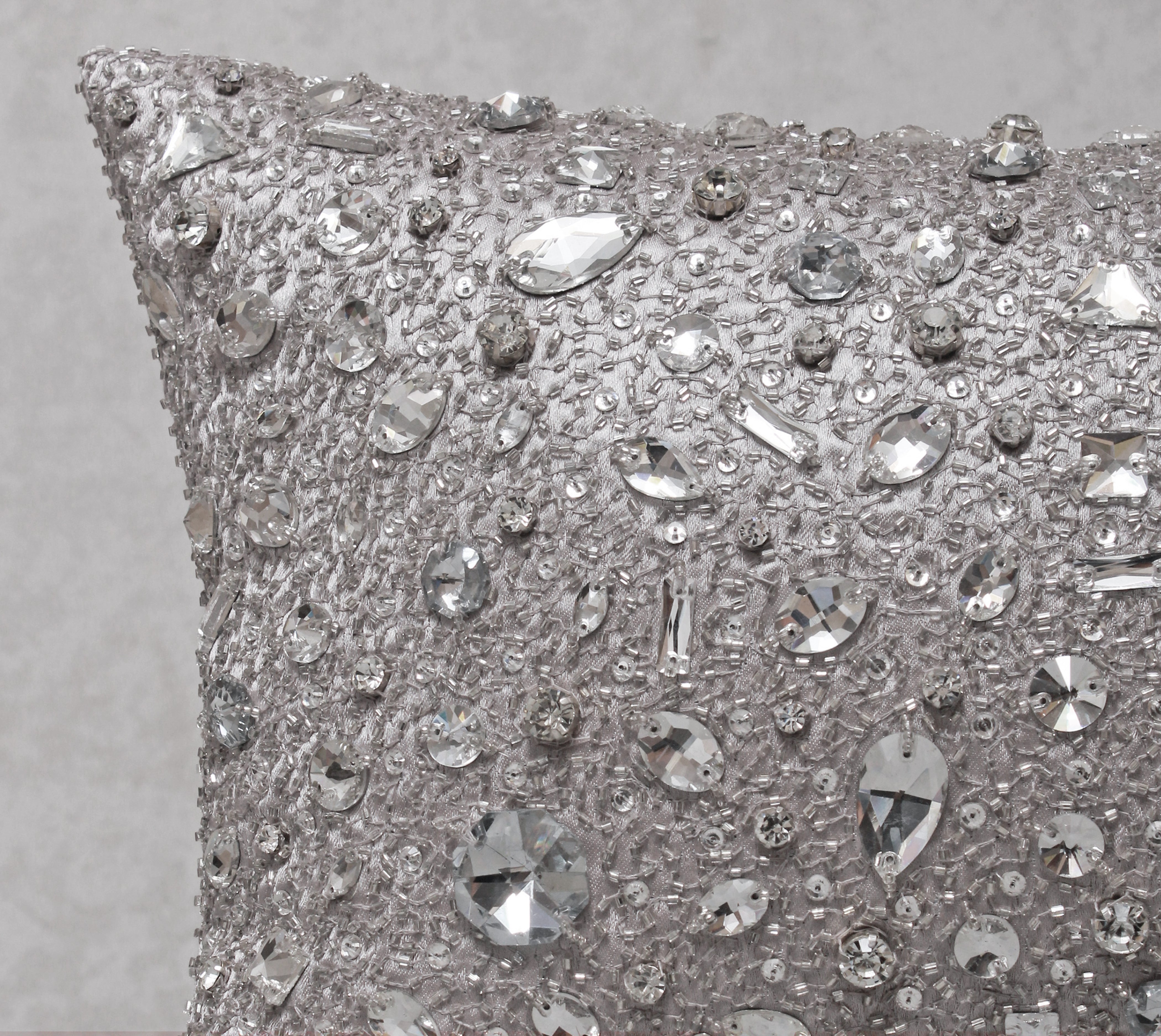 Grey and Silver Cushion Cover