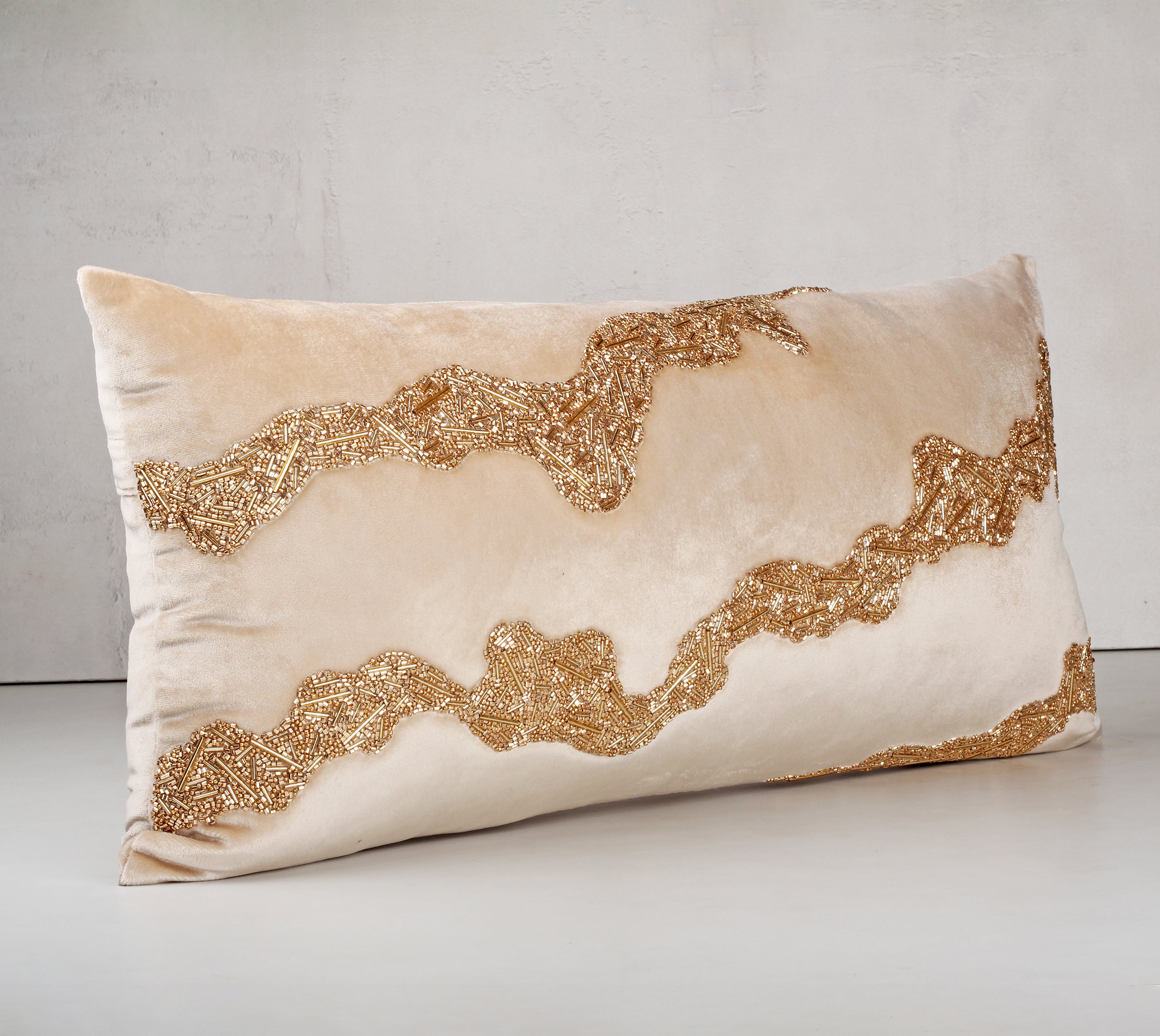 Light Gold and Cream Cushion Cover