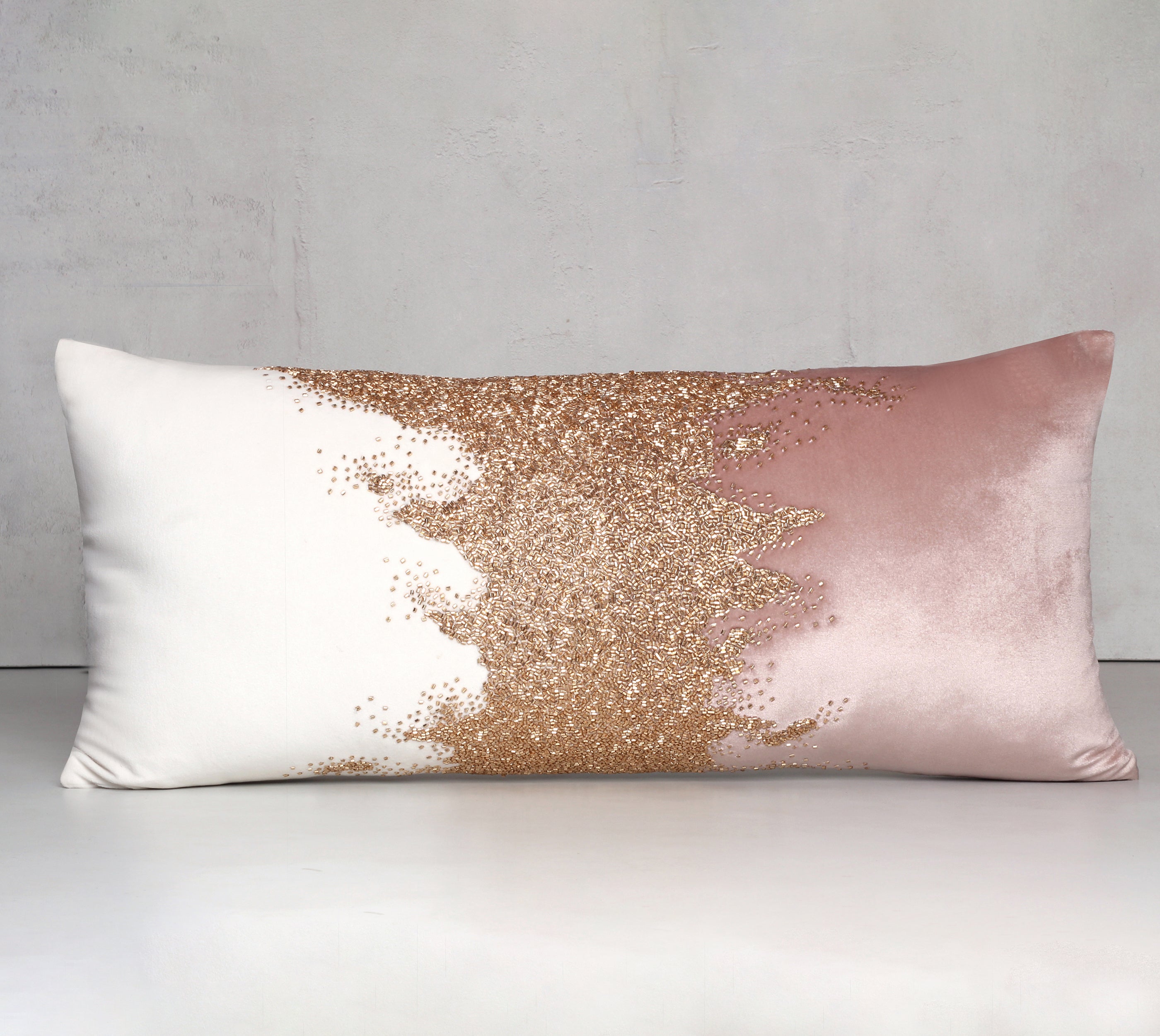 white pink Gold Cushion Cover
