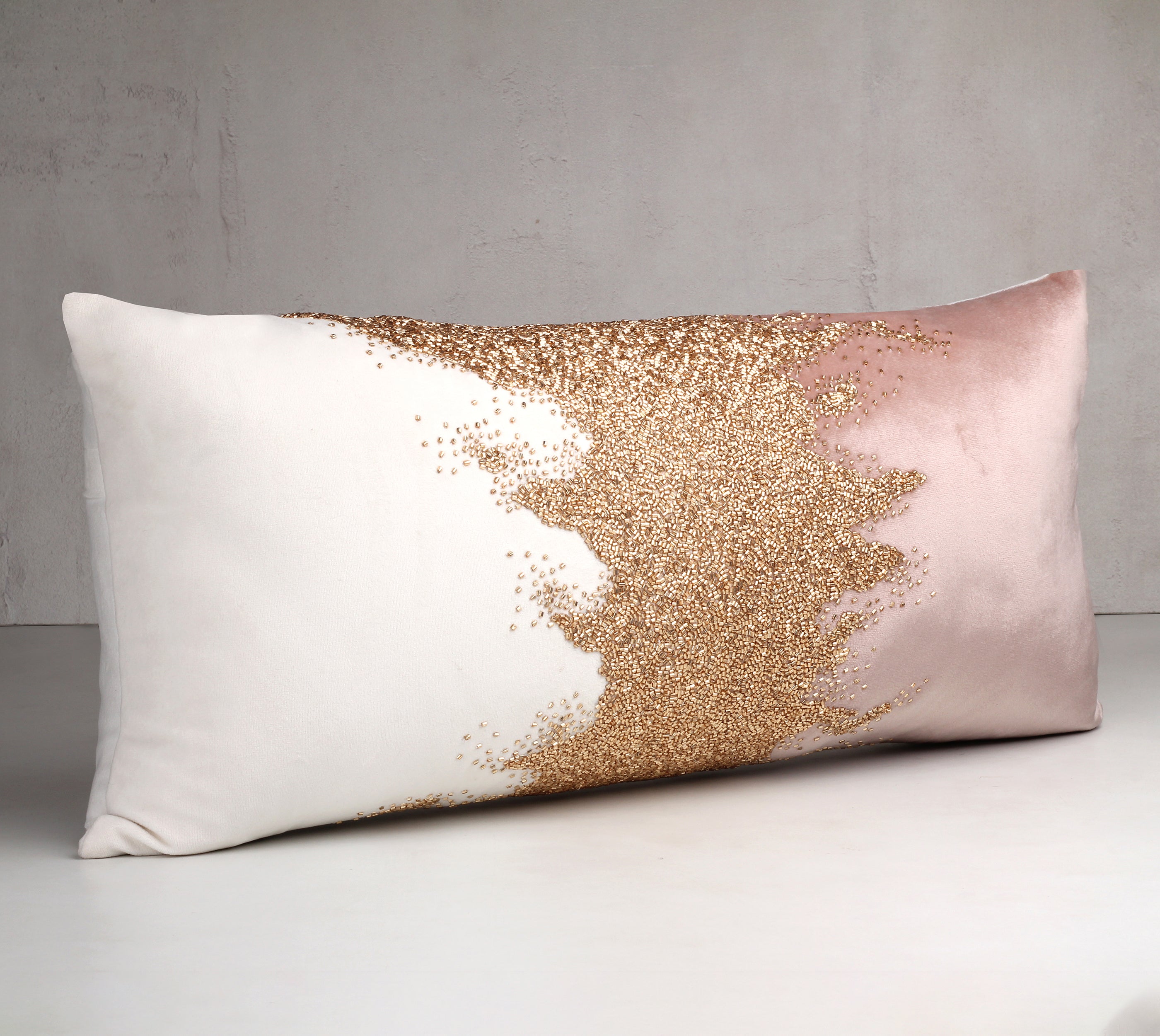 white pink Gold Cushion Cover