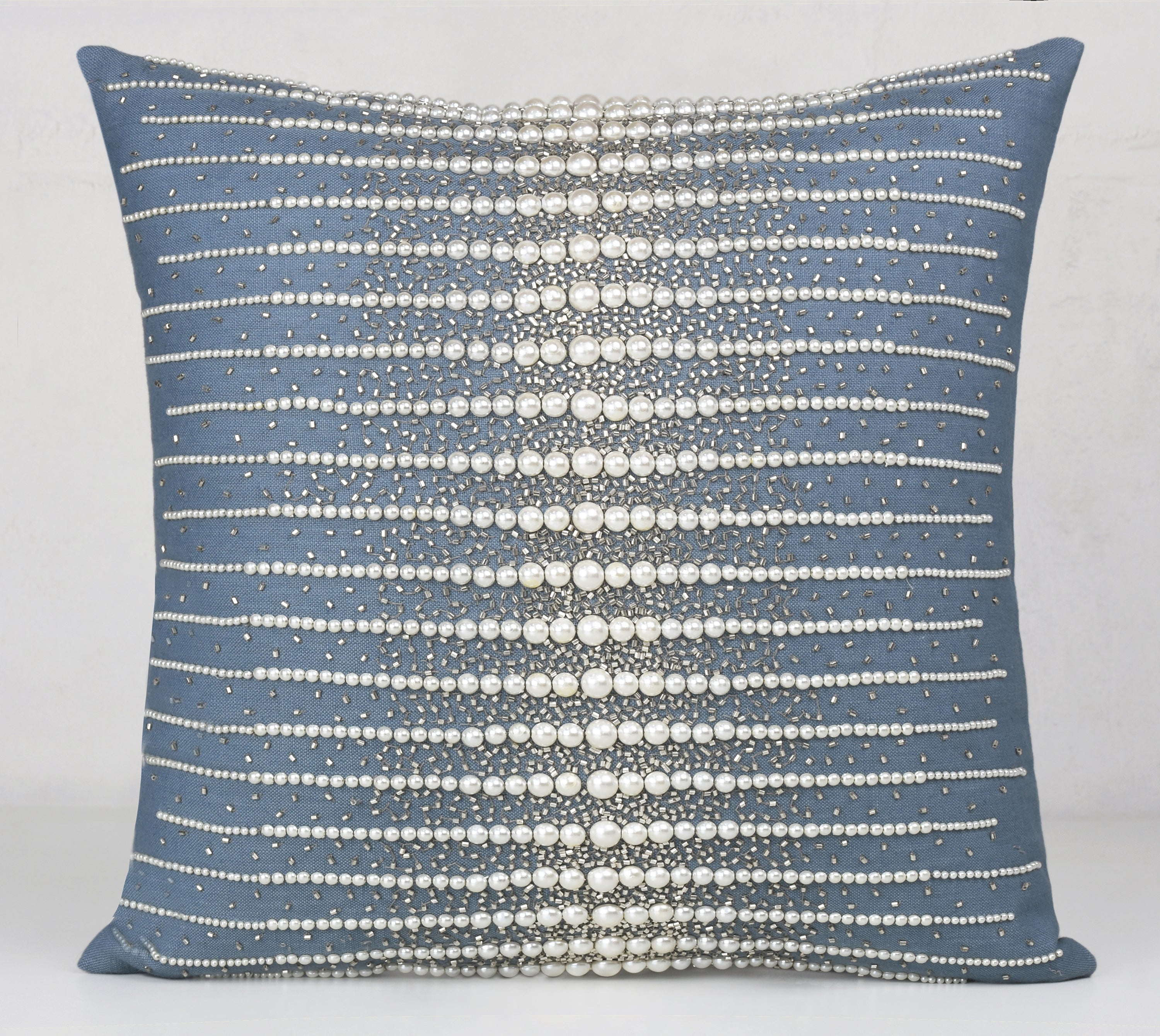 CONFETTI Blue Linen Cushion Cover
