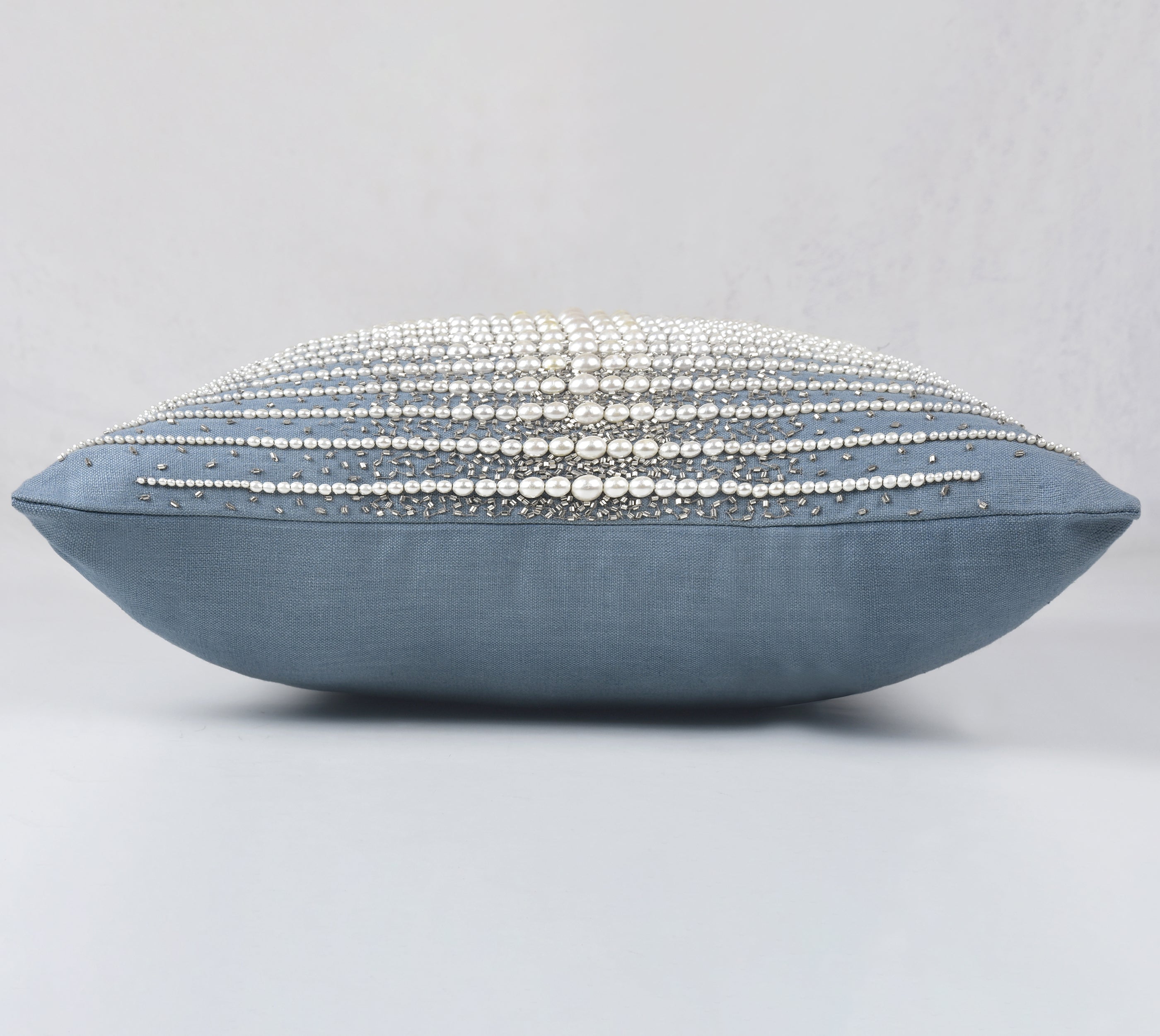 CONFETTI Blue Linen Cushion Cover