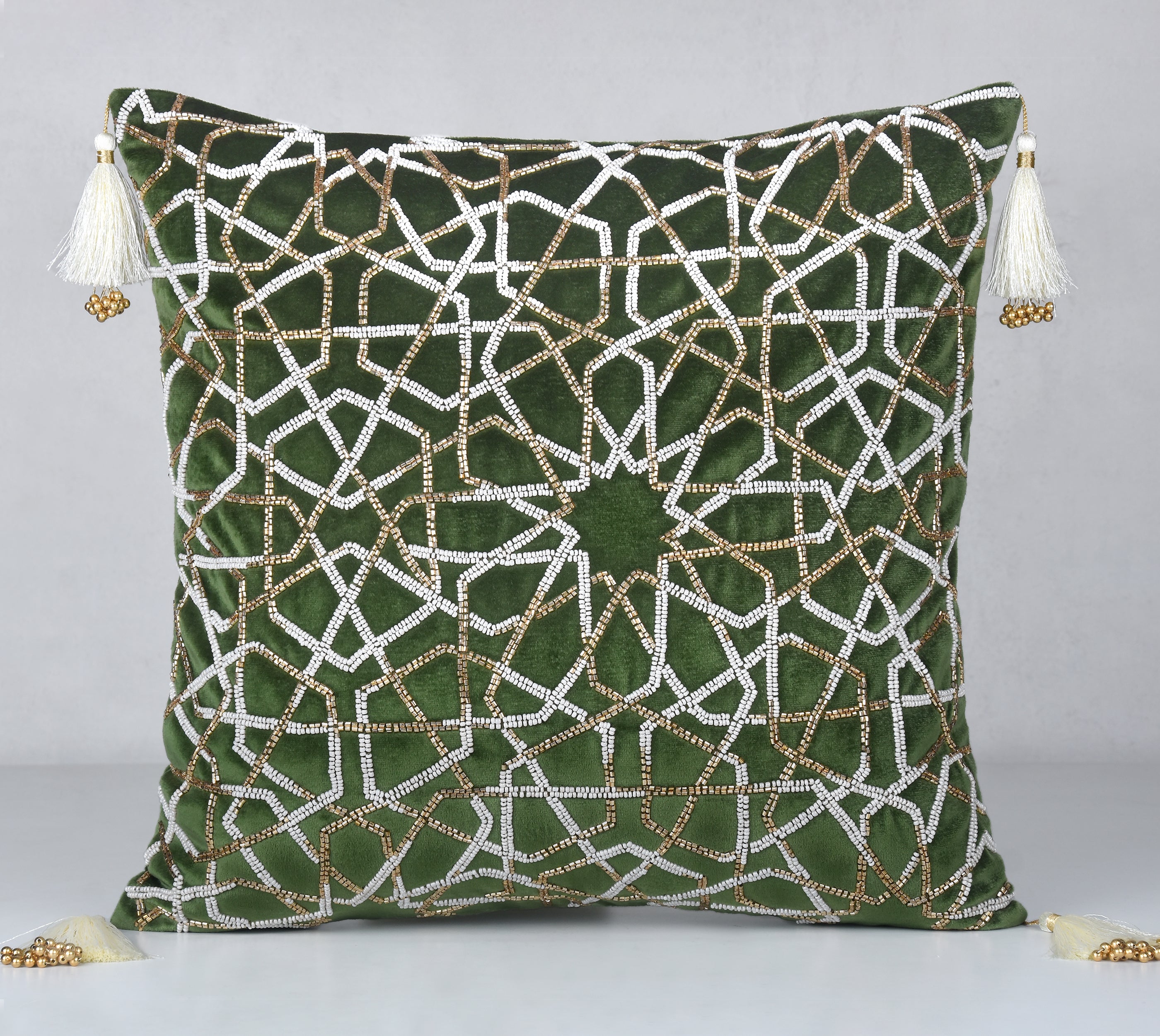 ZENITH Green Velvet Cushion Cover