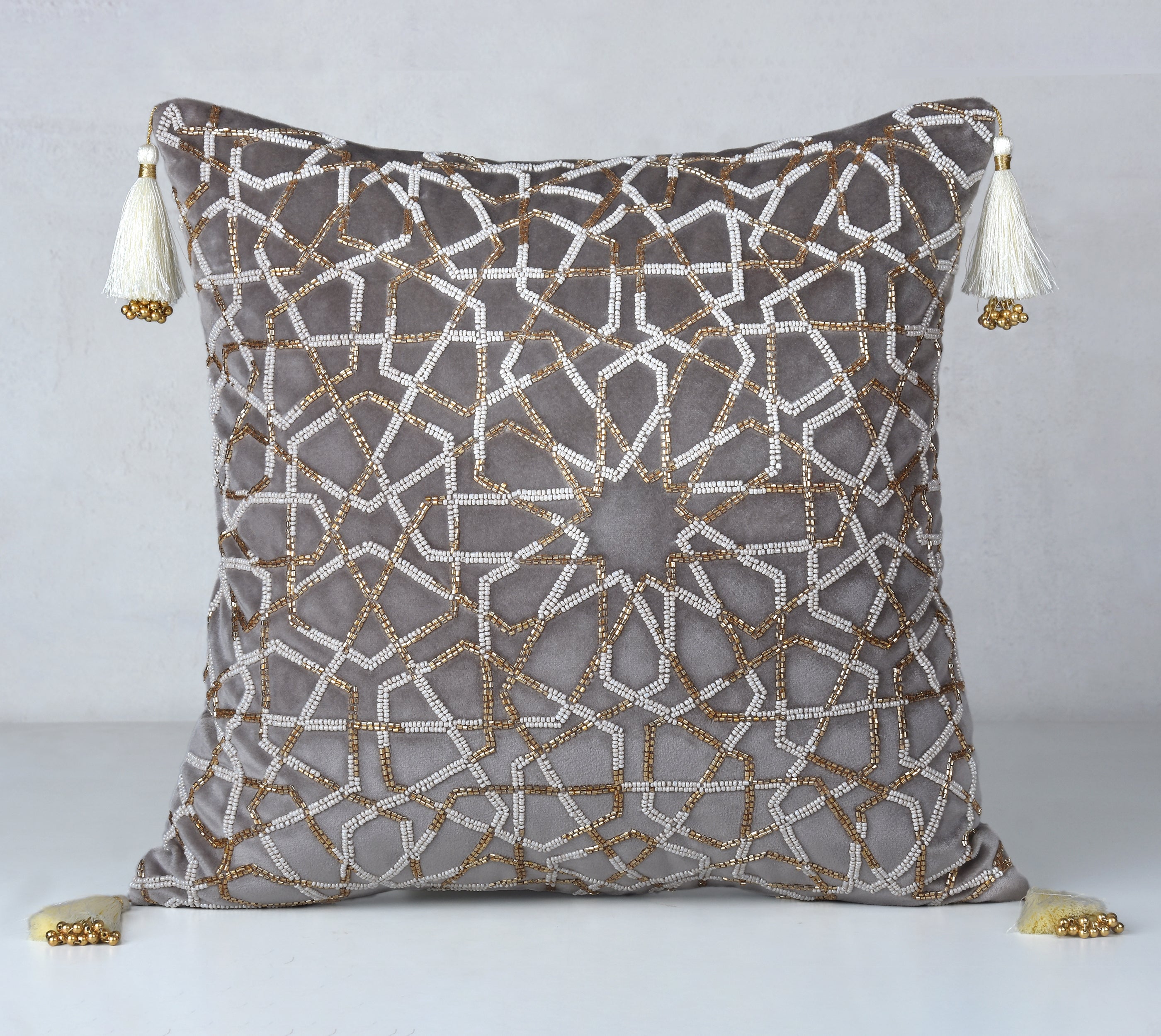 ZENITH Grey Velvet Cushion Cover