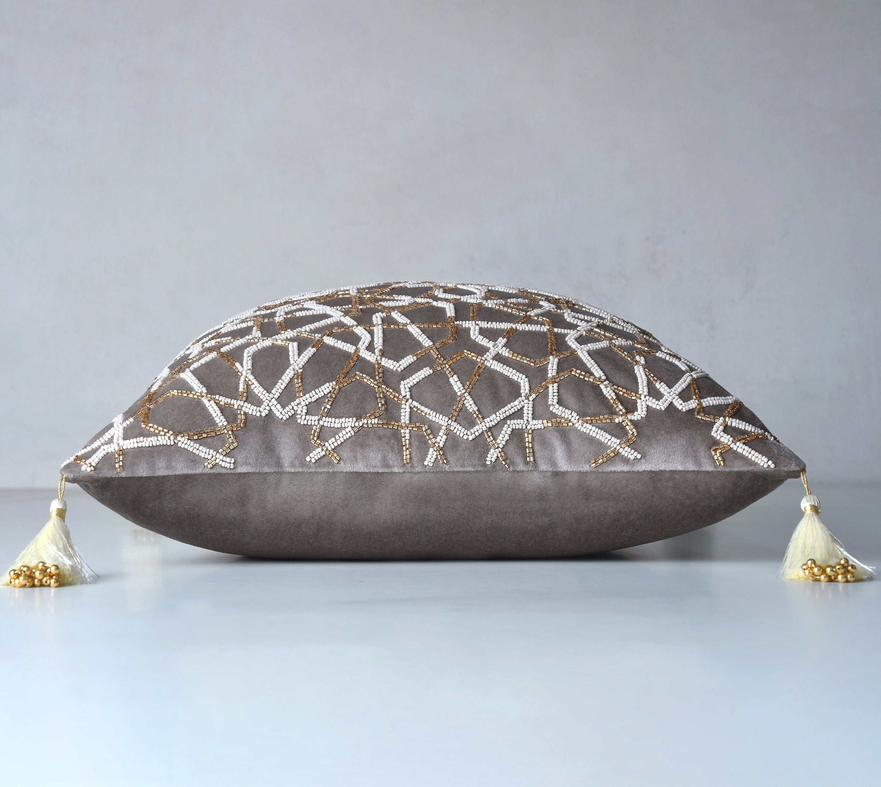 ZENITH Grey Velvet Cushion Cover