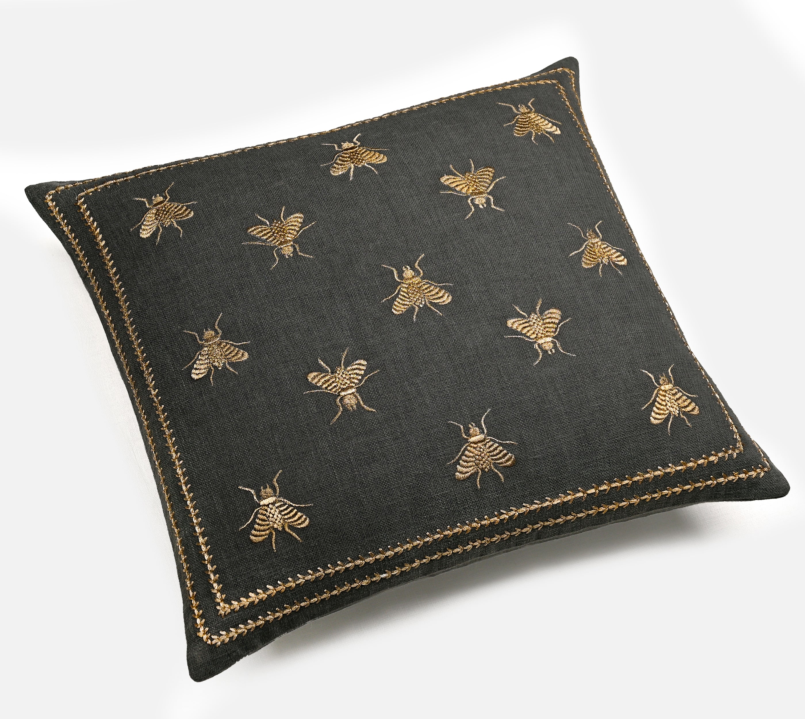ROSA Grey Cotton Cushion Cover