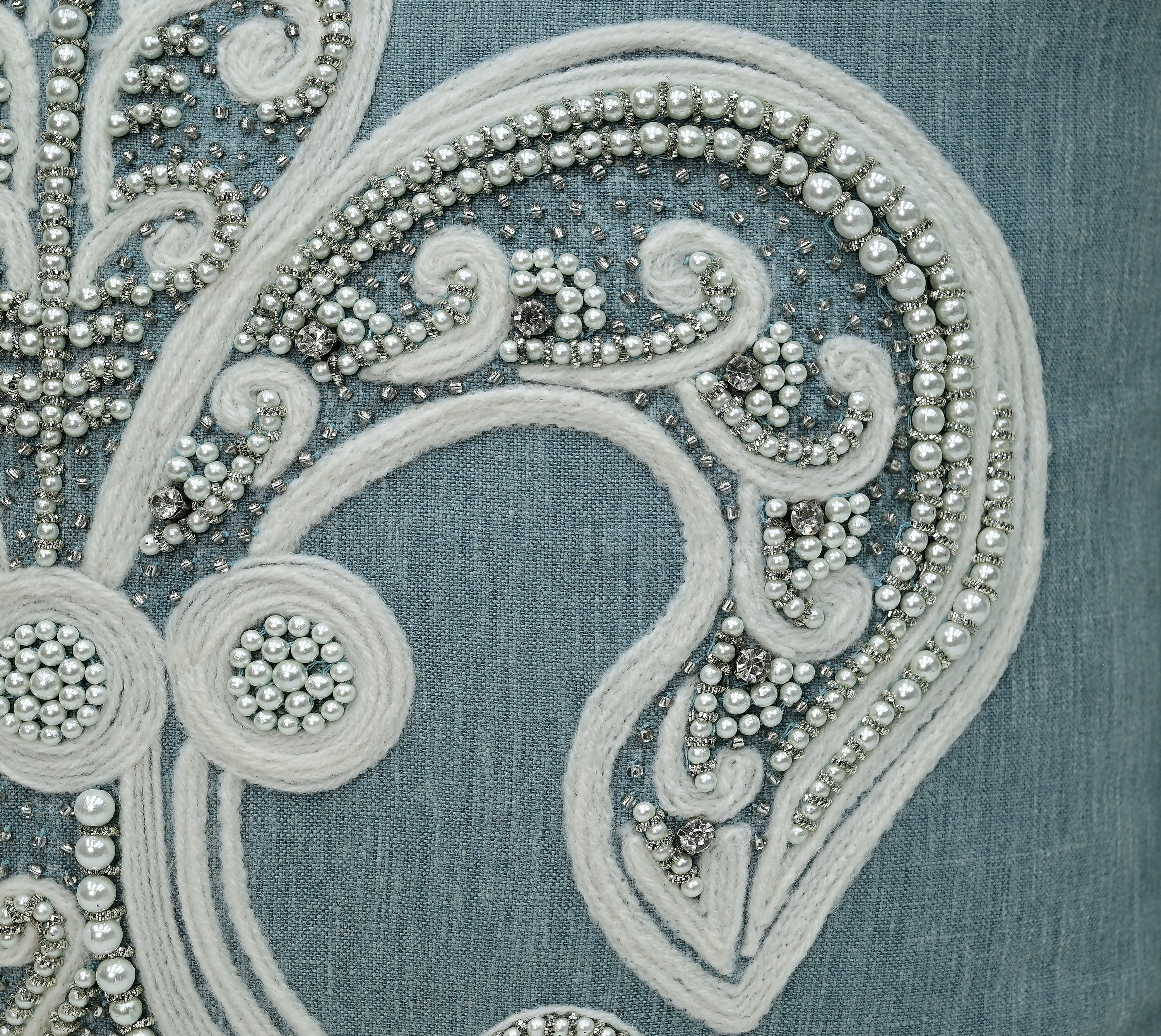 PALASH Blue Linen Cushion Cover