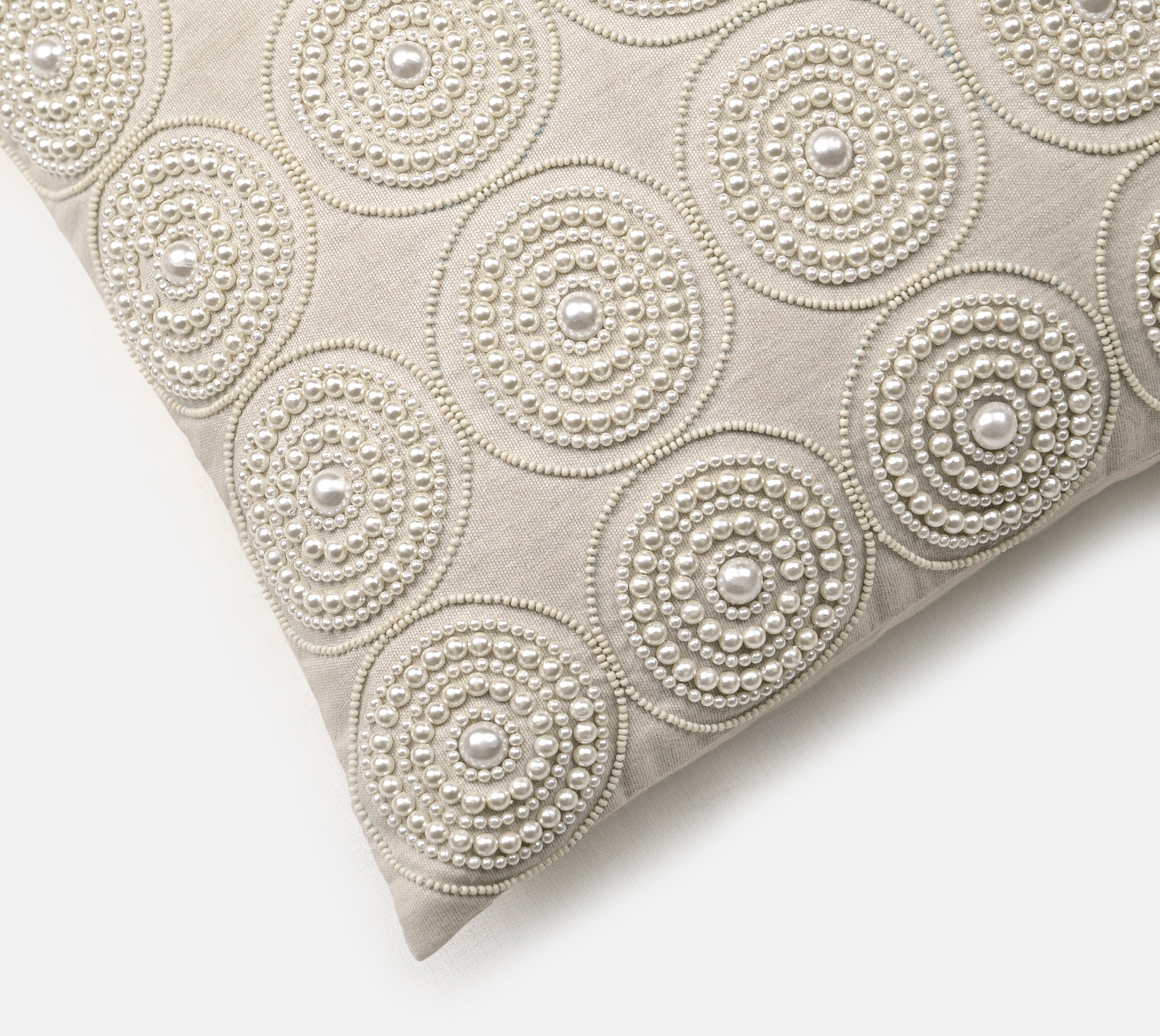 ENAMOR Beaded Cotton Cushion Cover