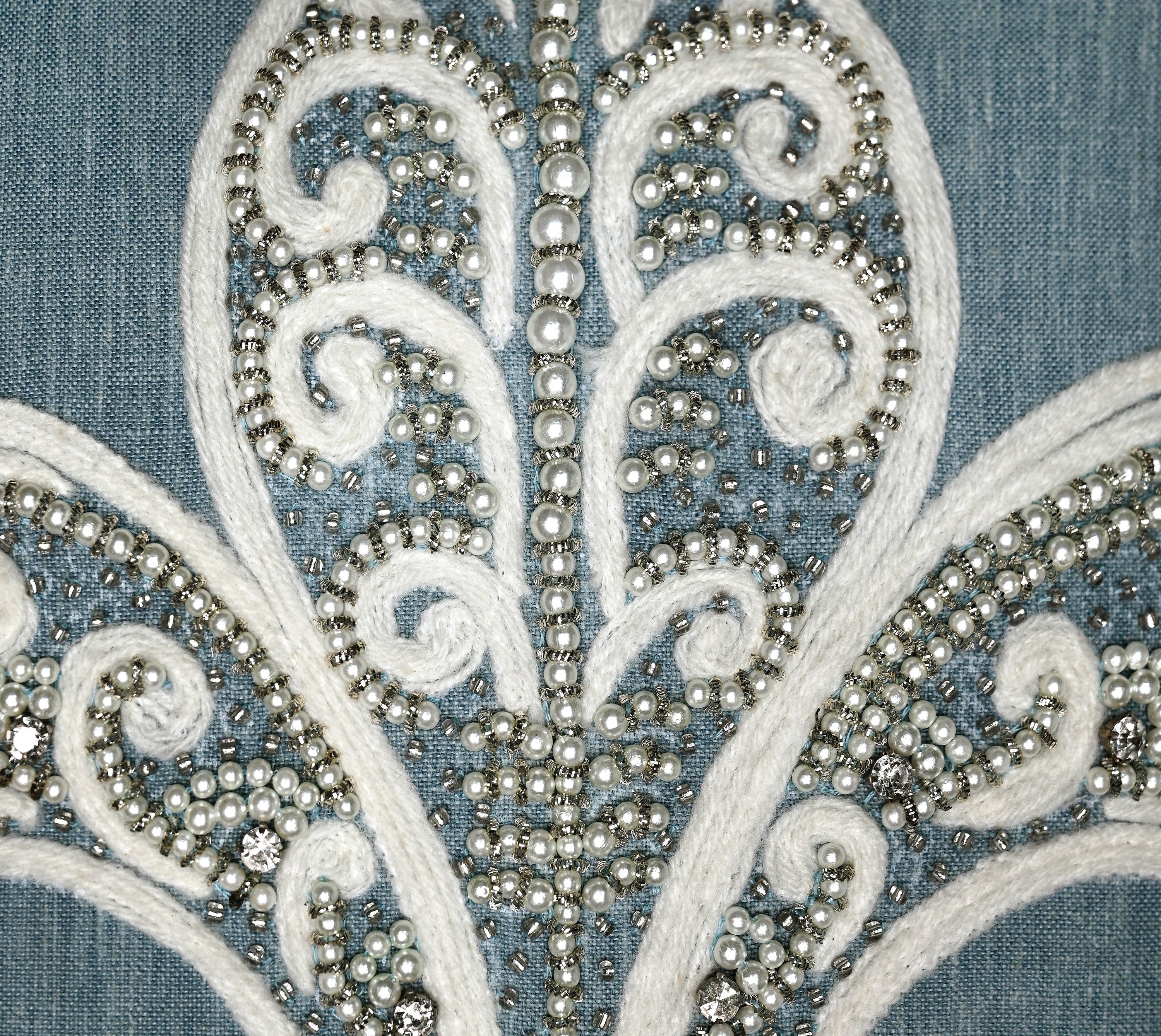 PALASH Blue Linen Cushion Cover