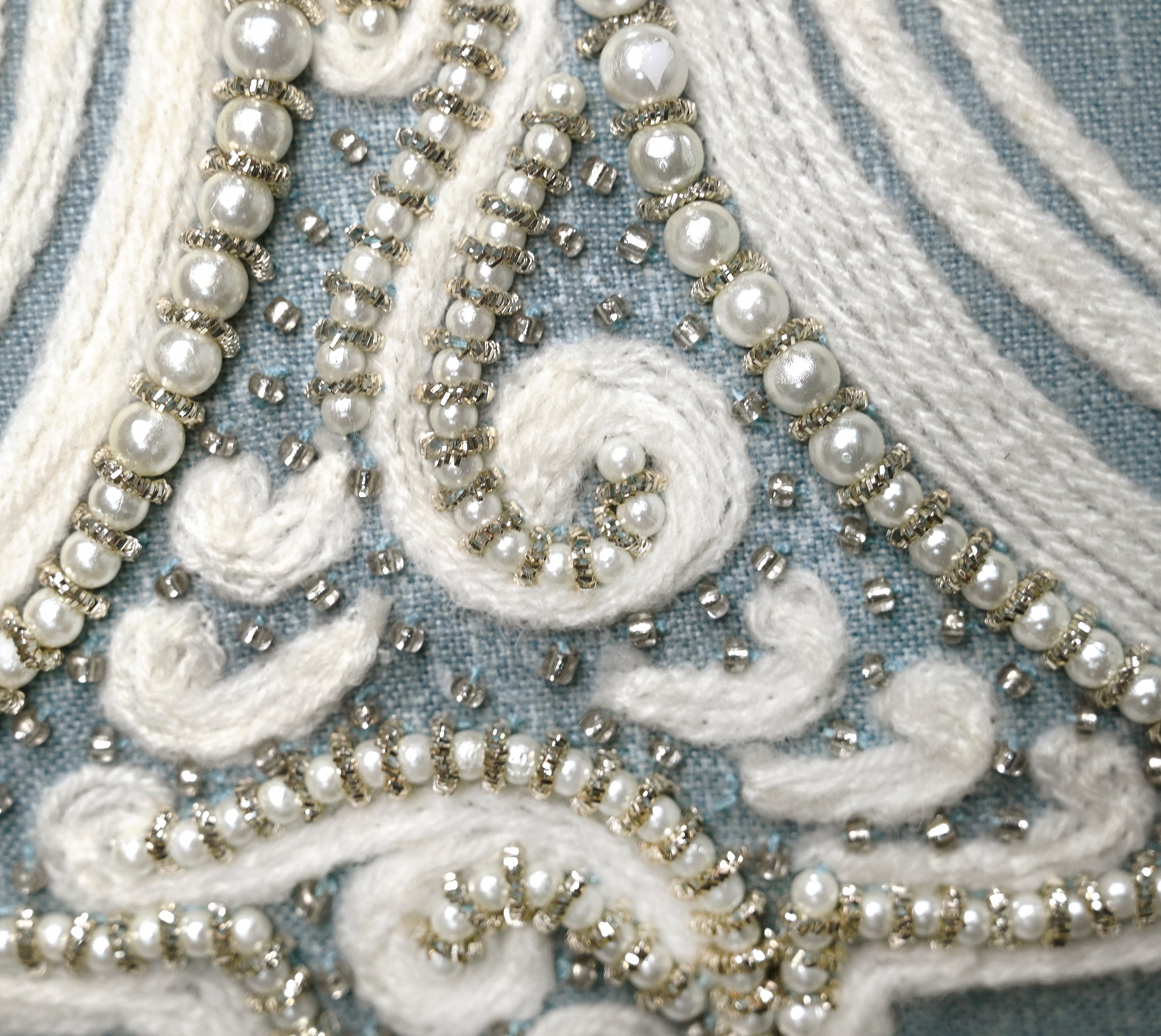 PALASH Blue Linen Cushion Cover
