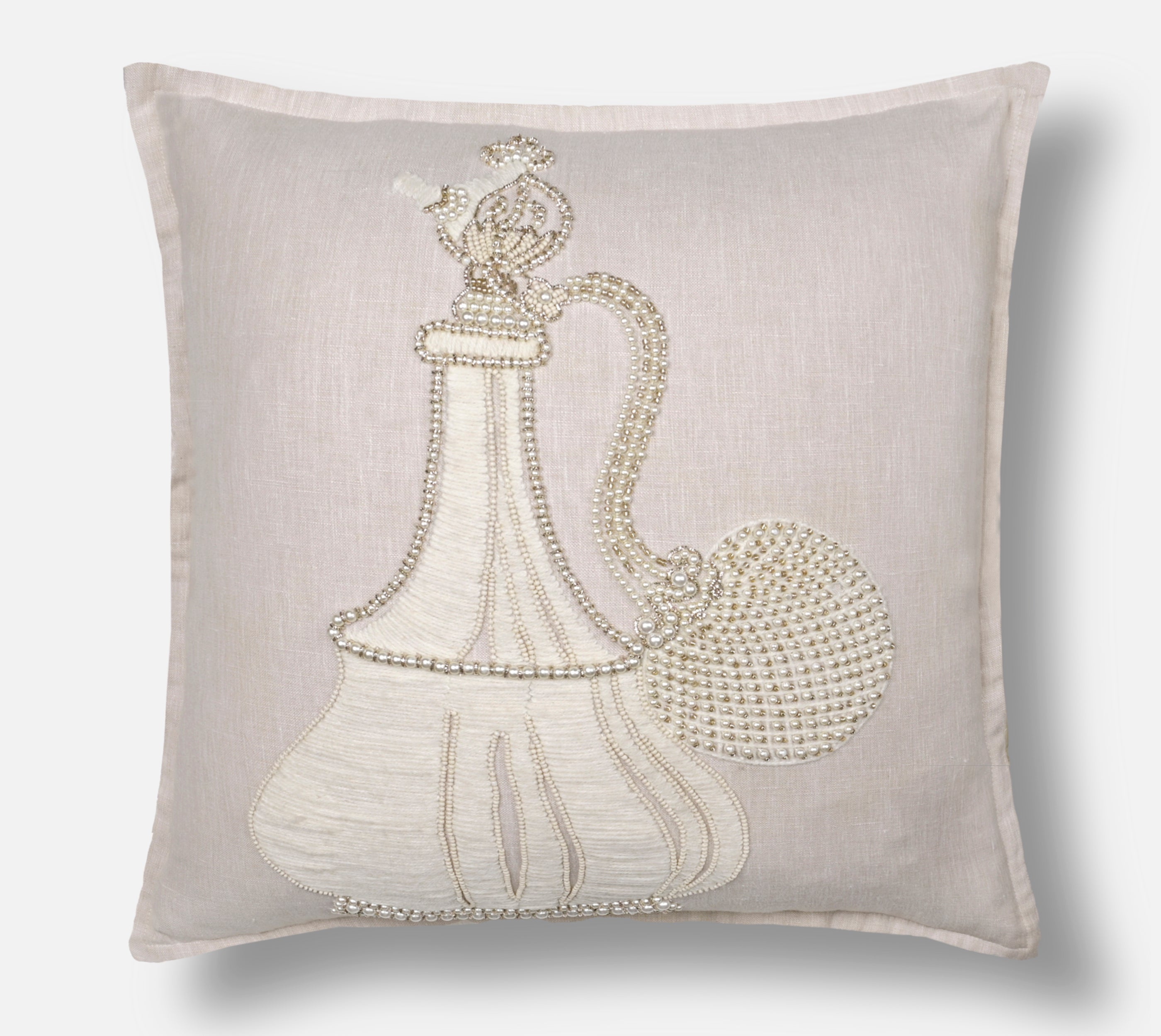 PALASH Light Beige Linen Cushion Cover