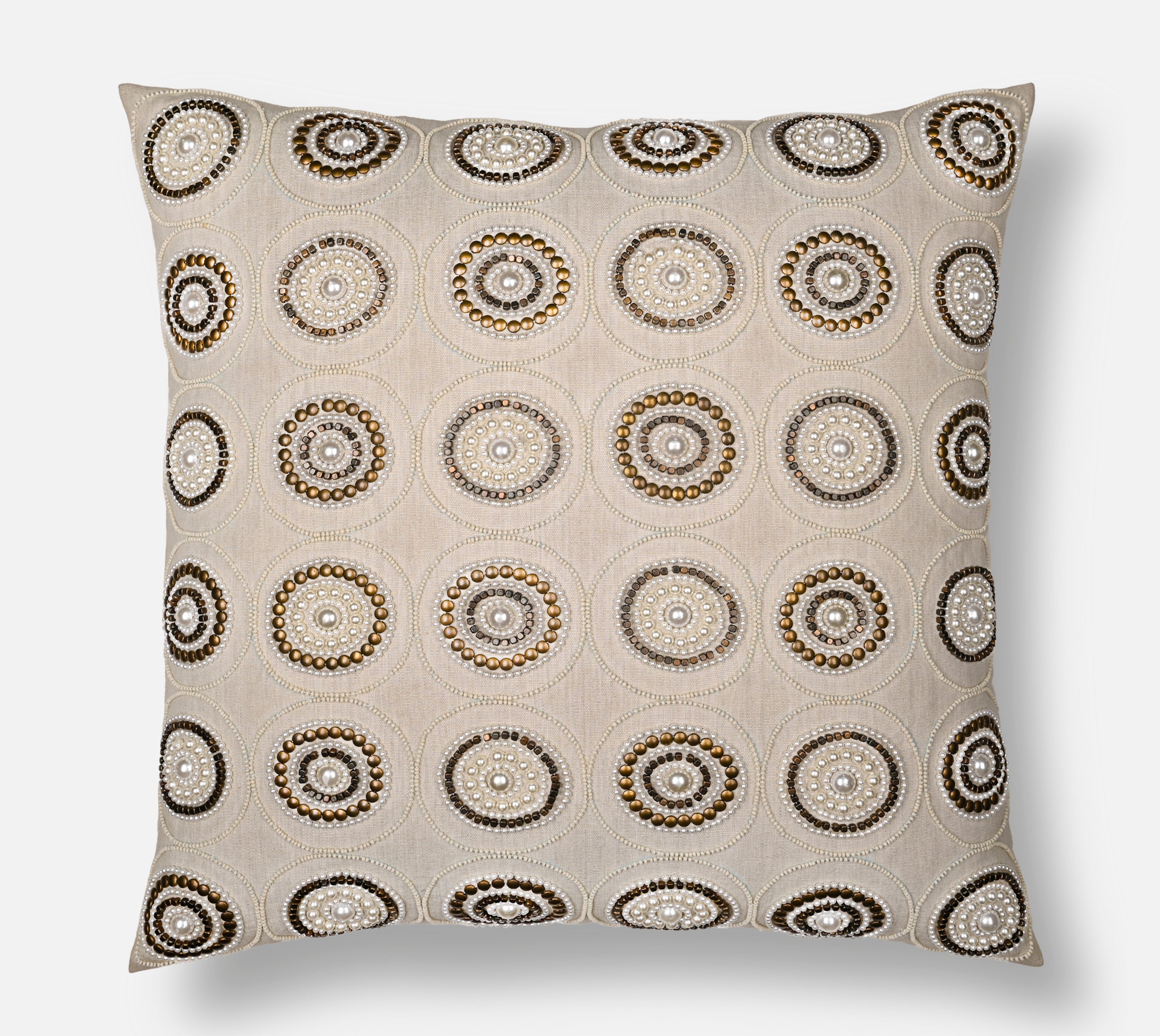 ENAMOR Beaded Cotton Cushion Cover