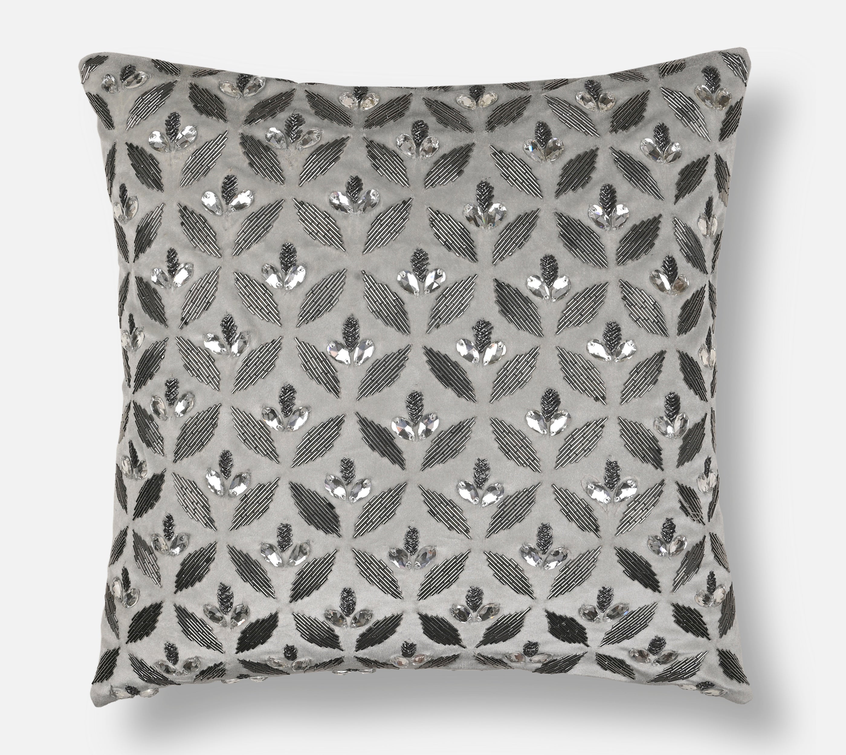 IRIS Grey Velvet Cushion Cover