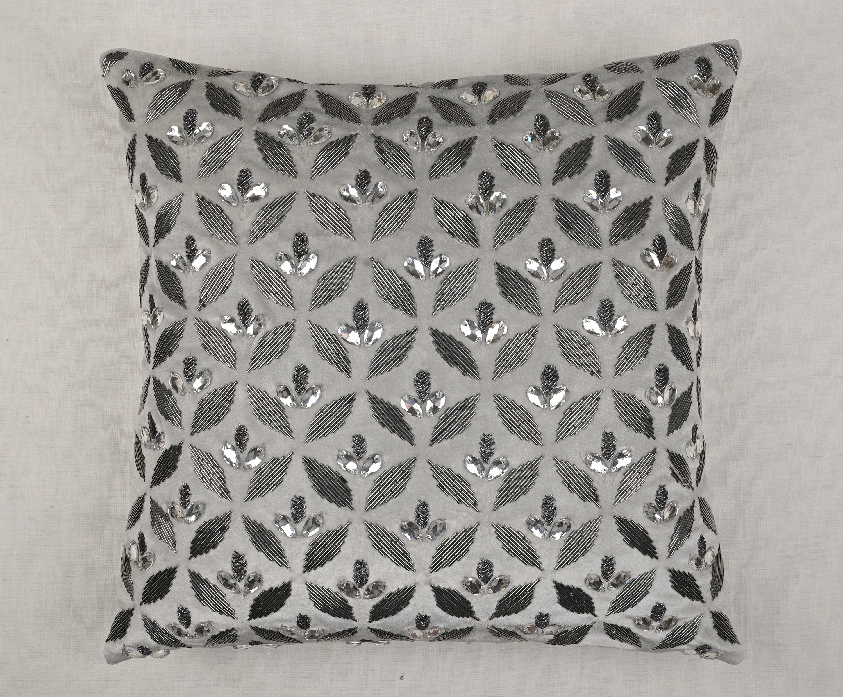 IRIS Grey Velvet Cushion Cover