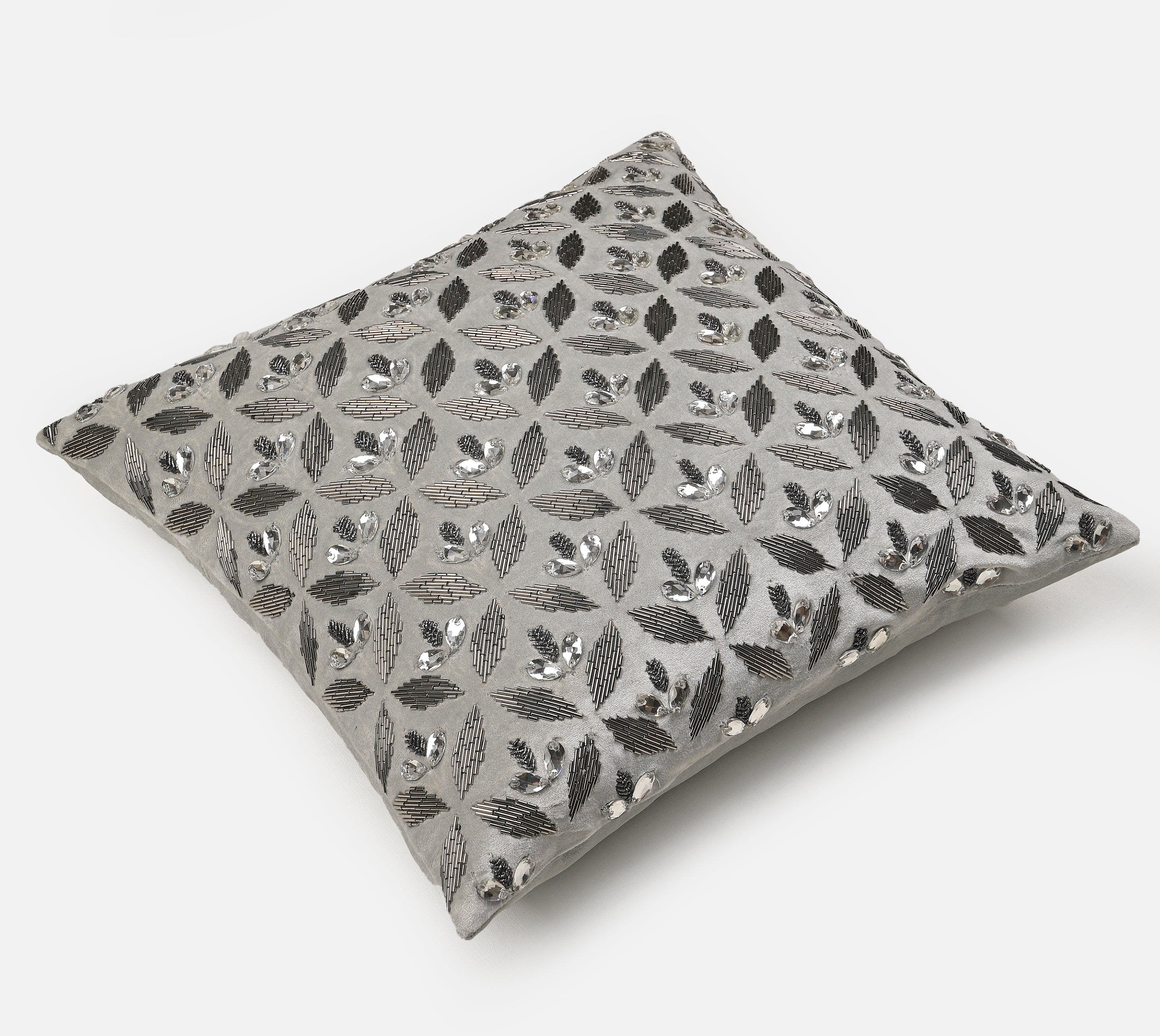IRIS Grey Velvet Cushion Cover