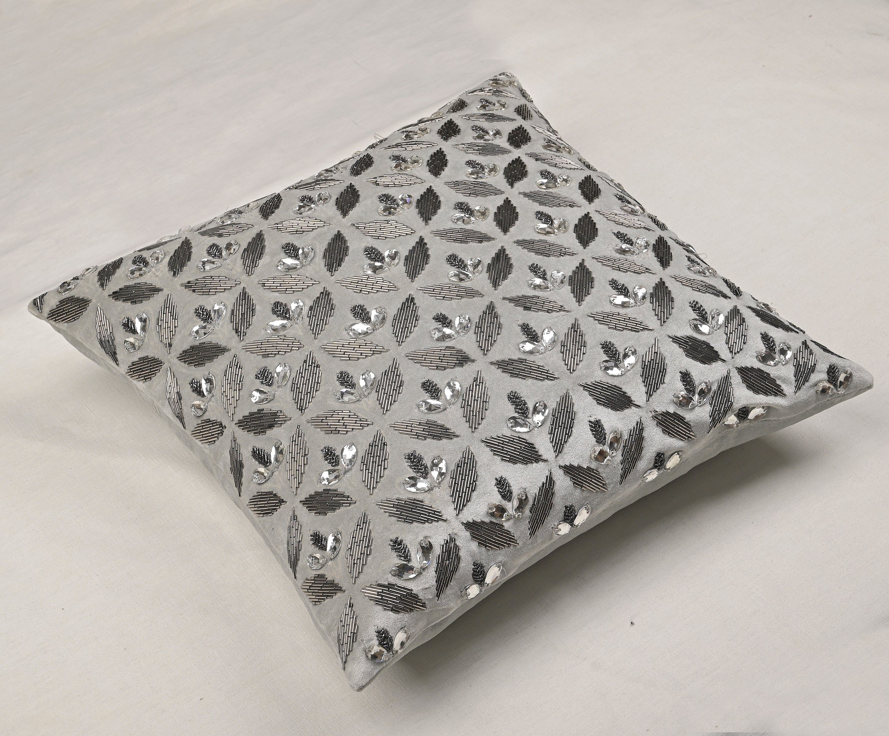 IRIS Grey Velvet Cushion Cover