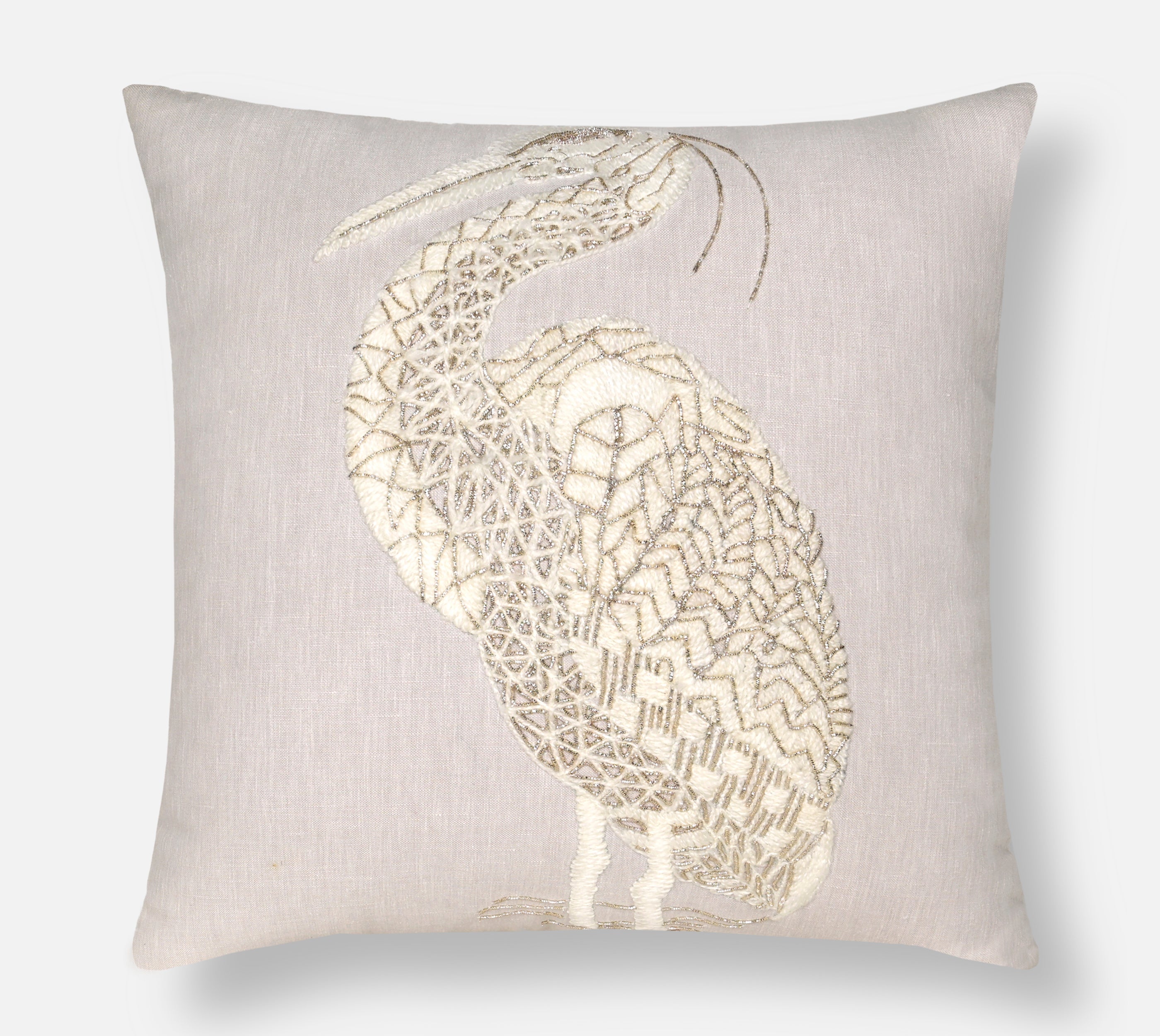 PALASH Light Beige Linen Cushion Cover